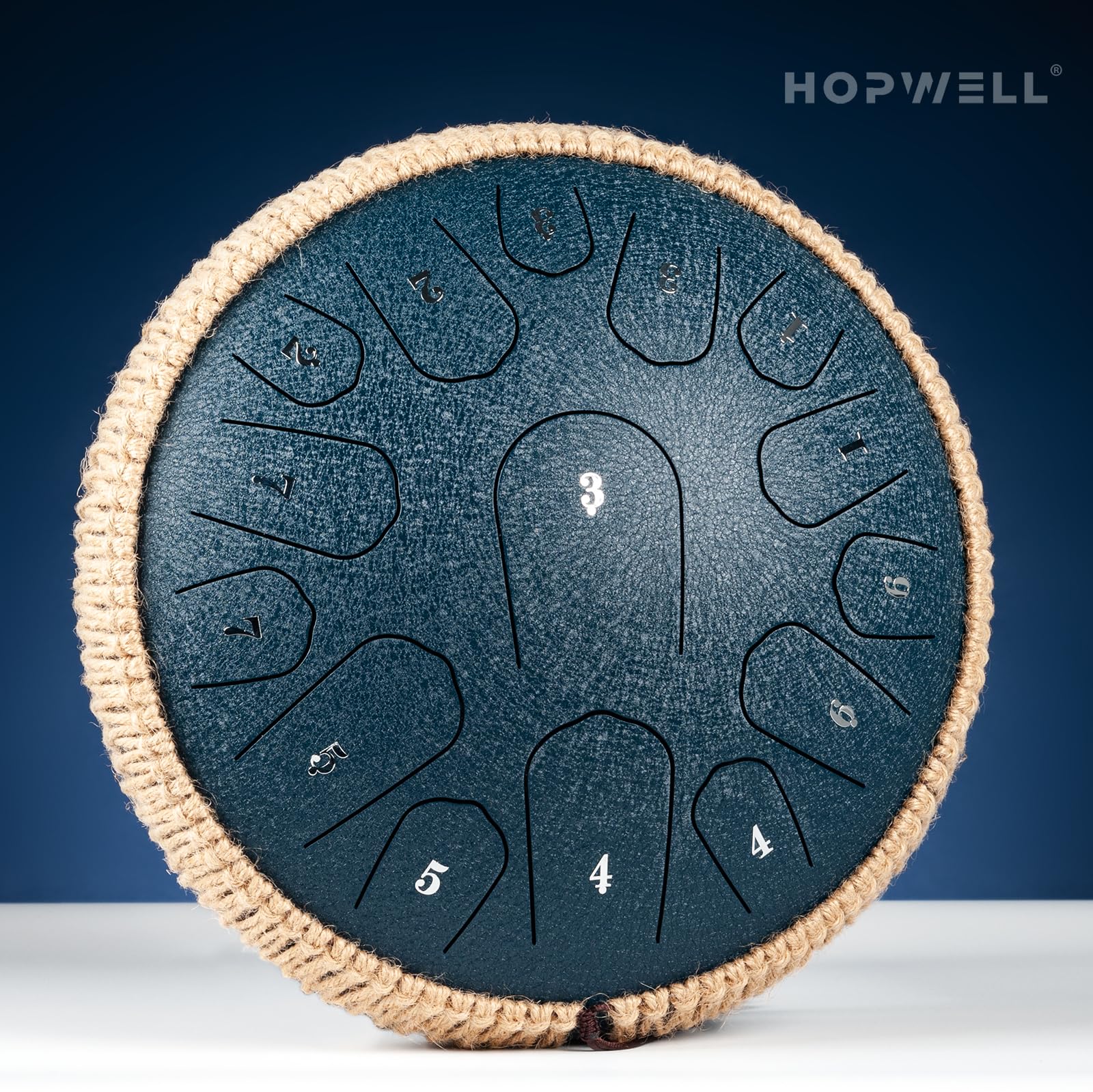 Hopwell Steel Tongue Drum   13 Inches 15 Notes Tongue Drum   Hand Pan Drum With Music Book, Handpan Drum Mallets And Carry Bag,