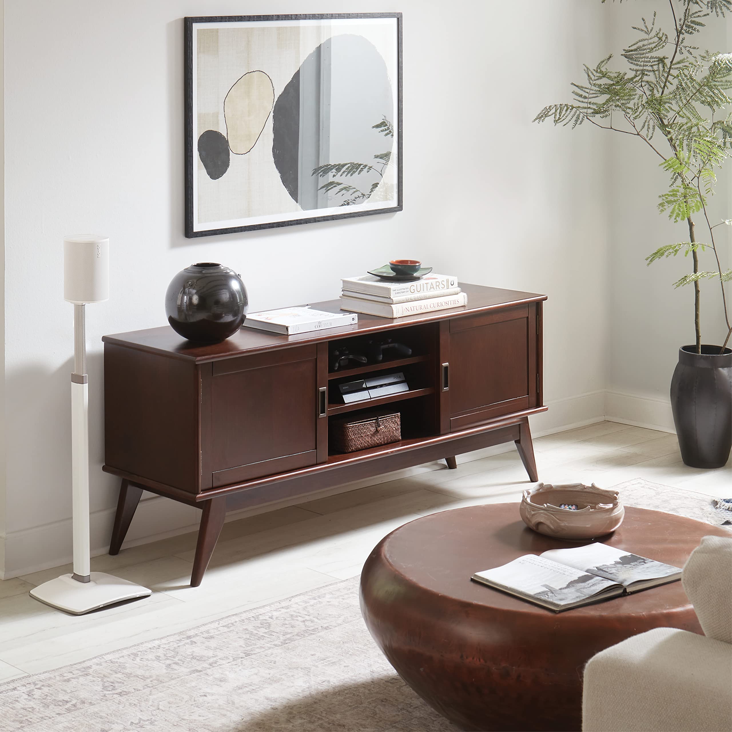 Sanus Height Adjustable Speaker Stand For Sonos Era 100 (White)   Wsse1A1 W2