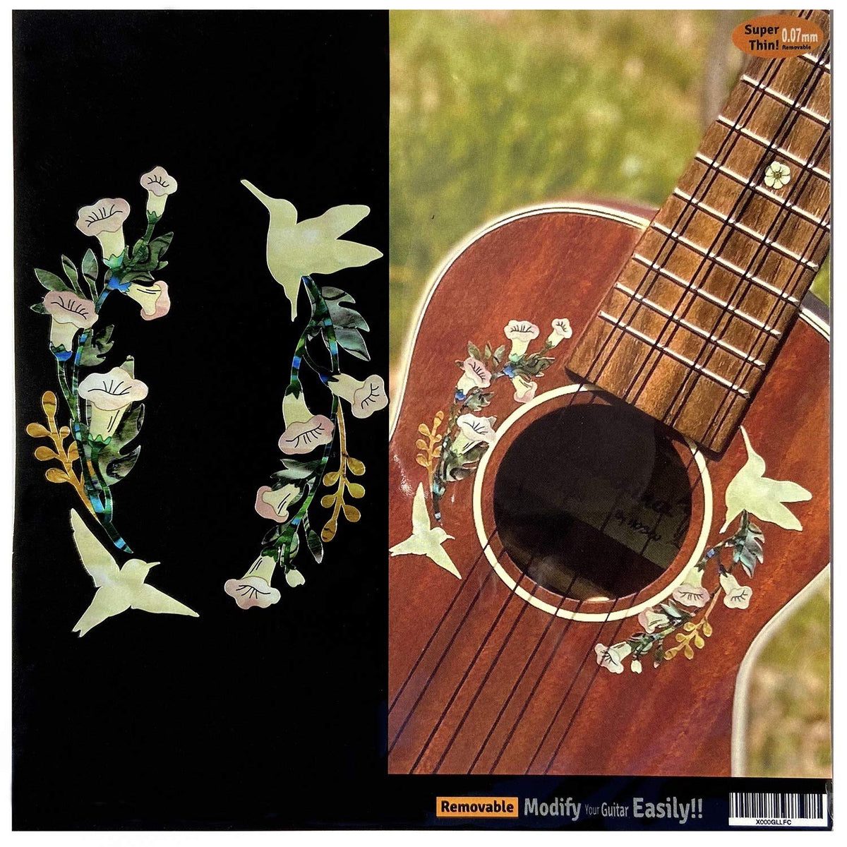 Rosette/Purfling Sound Hole Inlay Stickers Decals For Ukuleles   Hummingbirds