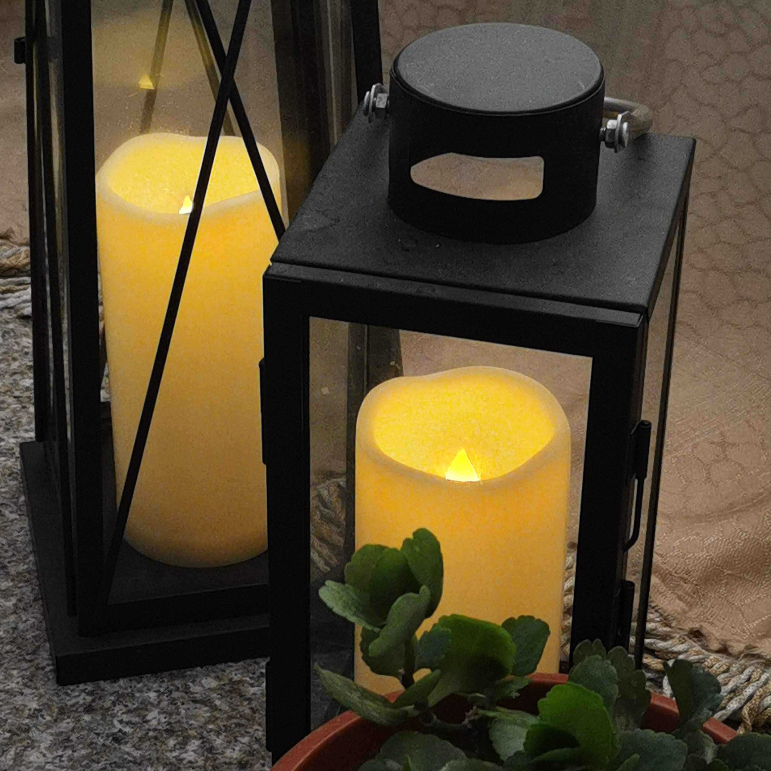 Outdoor Waterproof Flameless Led Pillar Candle With Timer Battery Operated Plastic Large Decorative Electric Candle Light For Ha