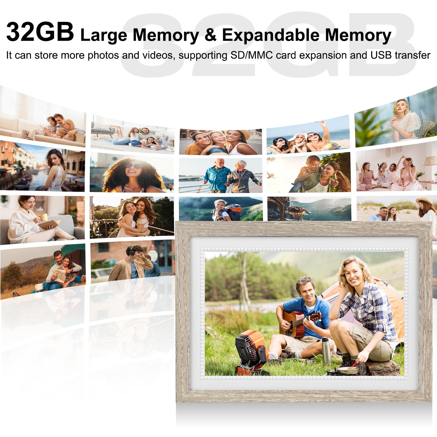 Showscren Digital Picture Frame 10.1 Inch Smart Digital Photo Frame With 32 Gb, Auto Rotate Hd Ips Touch Wifi Digital Frame Comp