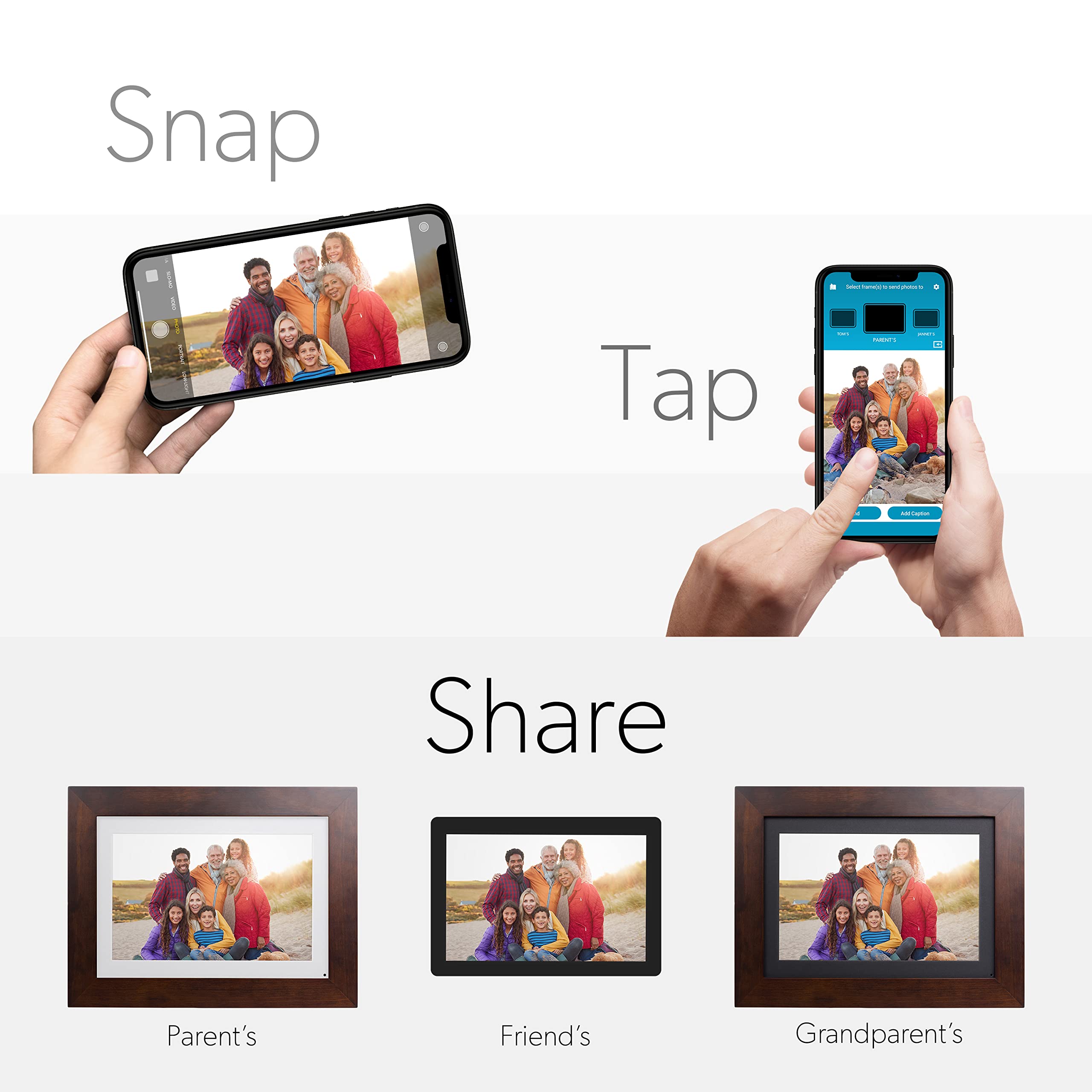 Brookstone Photoshare 14    Smart Digital Picture Frame, Send Pics From Phone To Frames, Wifi, 8 Gb, Holds 5,000+ Pics, Hd Touch