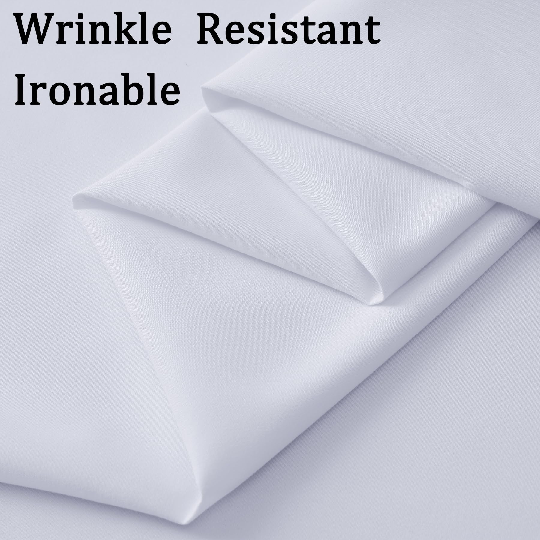 Htper 10Ft X 10Ft White Backdrop Curtain Panels For Parties, Wrinkle Resistant Thick Polyester Wedding Backdrop Drapes For Party