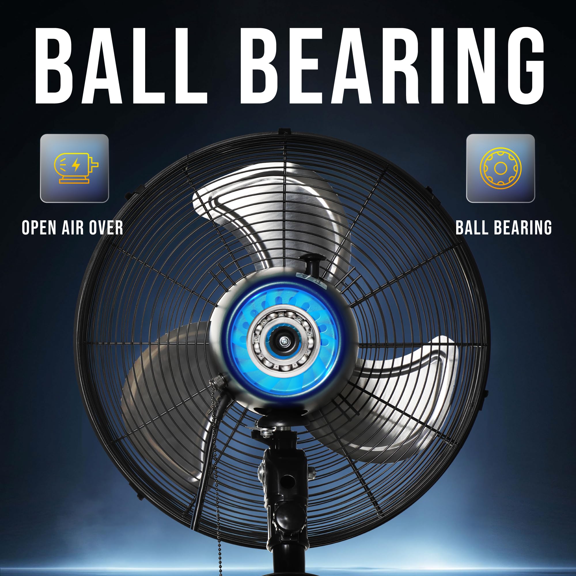 Tornado 20 Inch Professional High-Velocity Oscillating Wall Fan - Ideal For Industrial, Commercial, And Residential Use - 3-Spee