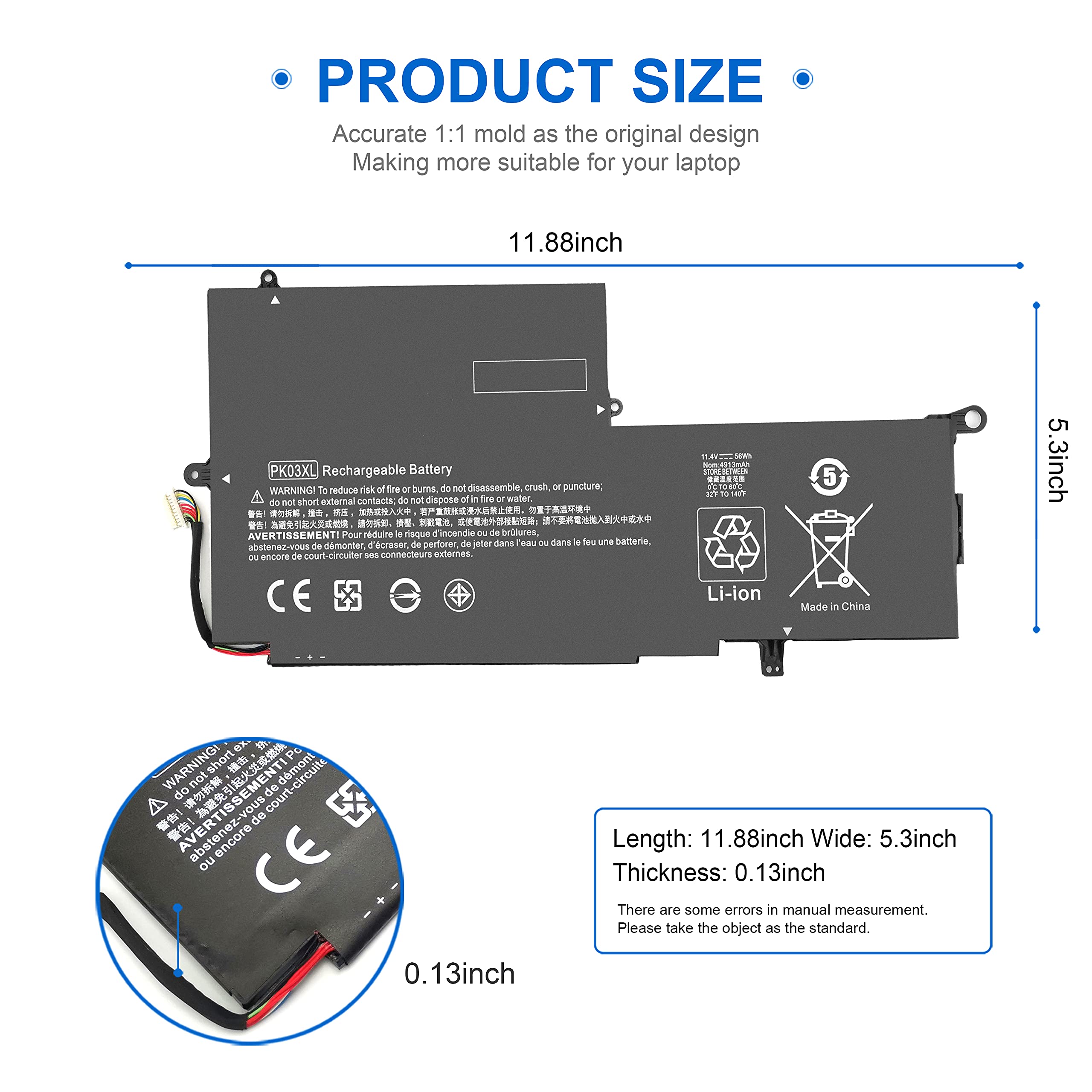 Pk03Xl Battery For Hp Envy X360 Convertible 13 Y0Xx 13 Y013Cl Battery Replacement,For Hp Spectre X360 13 4101Dx 13 4102Dx 13 410