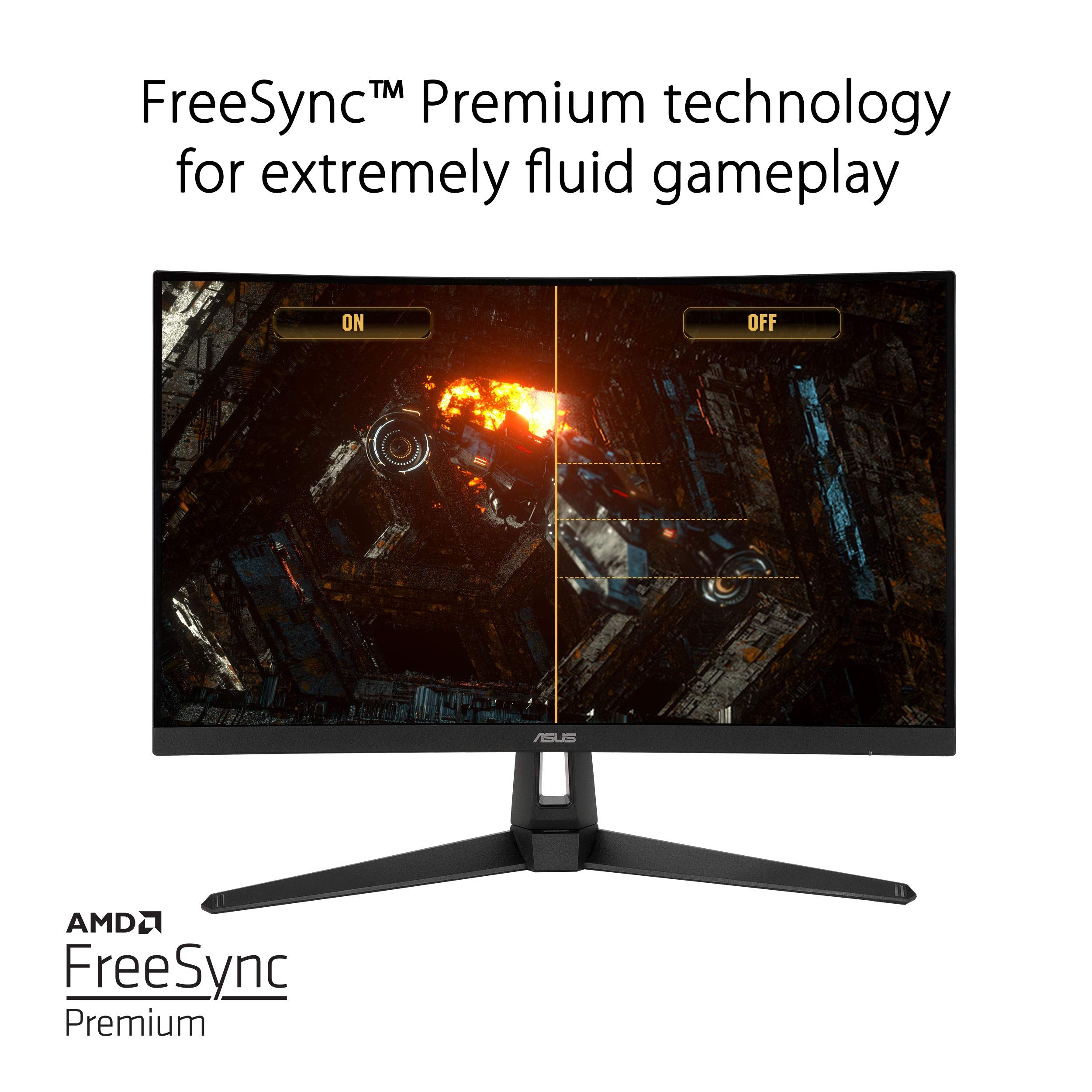 Asus Tuf Gaming Vg27Vh1B 27    Curved Monitor, 1080P Full Hd, 165Hz (Supports 144Hz), Extreme Low Motion Blur, Adaptive-Sync, Fr