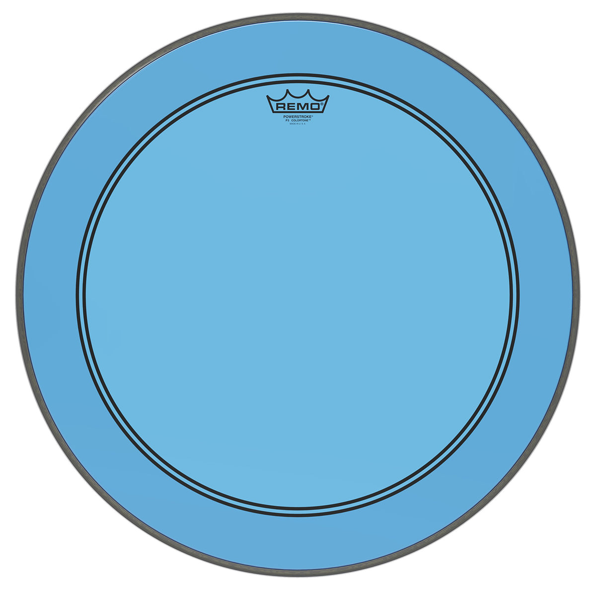 Remo Powerstroke P3 Colortone Blue Bass Drumhead, 22'