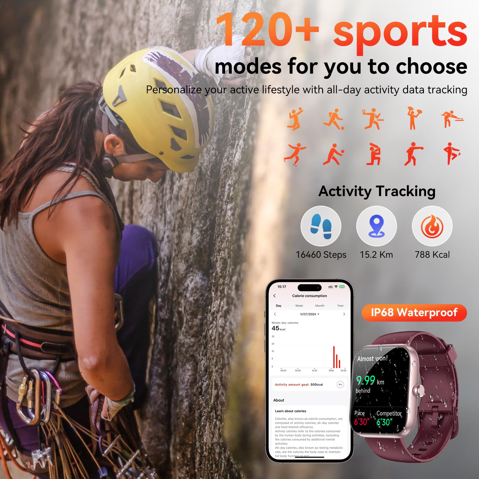 Senbono Smart Watch With Alexa Built-In, 1.83 '' Hd Touchscreen, Bluetooth Calling, Ip68 Waterproof Fitness Tracker, 120+ Sports