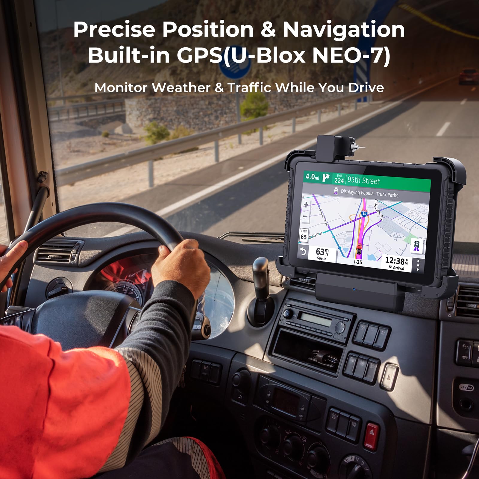 Munbyn Rugged Tablet Irt08, 10.1 Inch Windows Tablet, Windows 11 Pro, 8Gb+128Gb, Intel N5100,Sunlight Readable, 4G Lte Gps Heavy