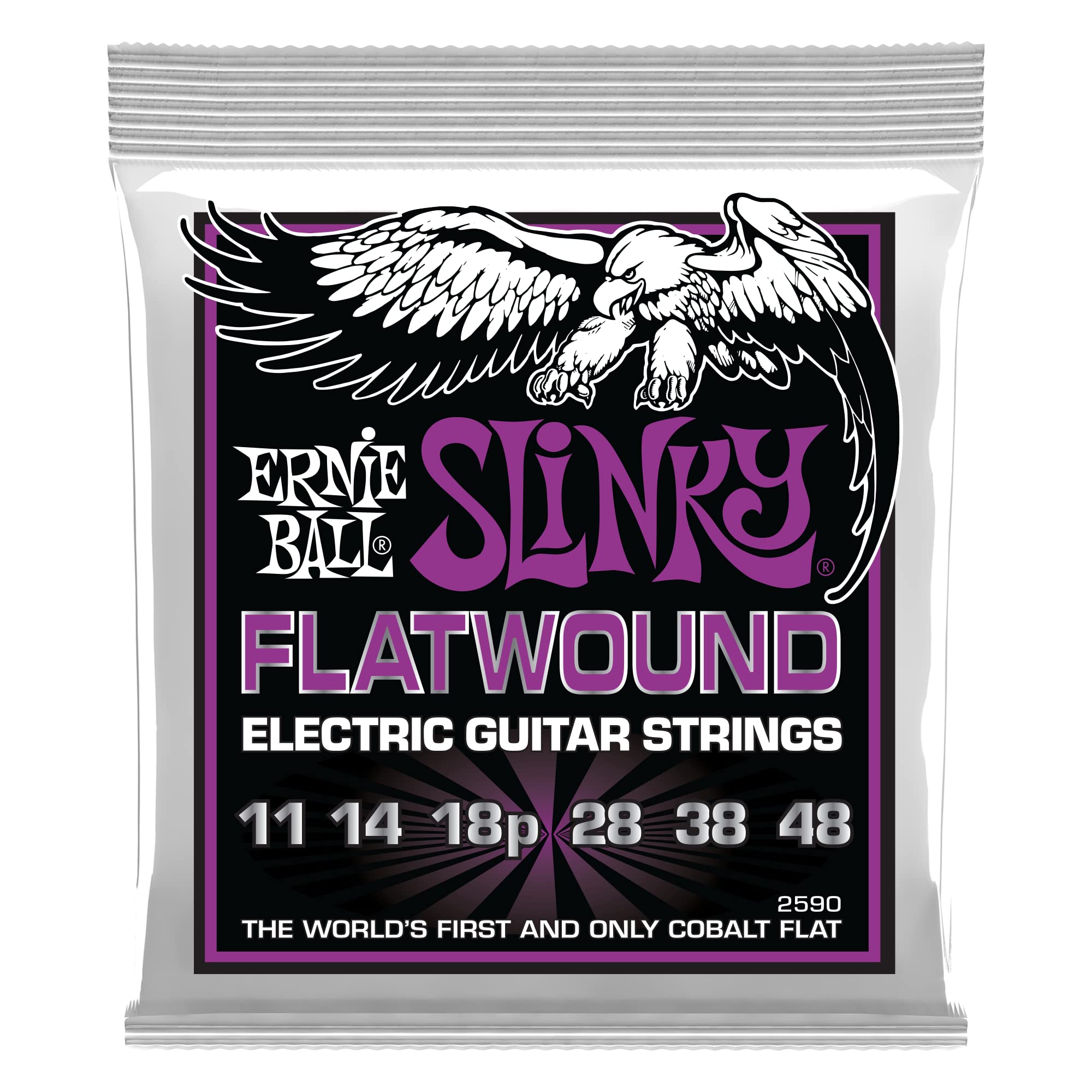 Ernie Ball Power Slinky Flatwound Electric Guitar Strings 11 48 Gauge (P02590)