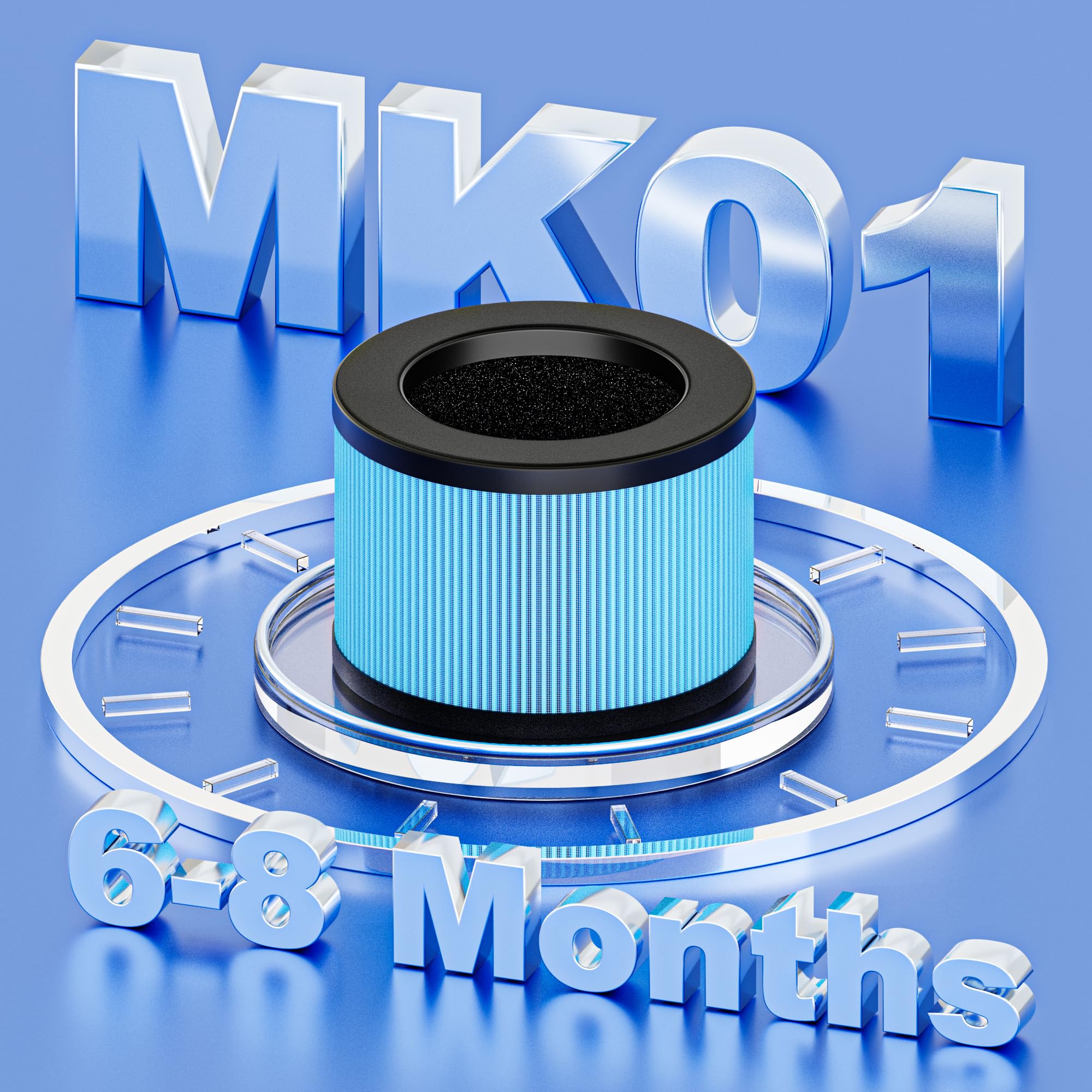 Mk01 & Mk06 True Hepa Filter Replacement For Mk01 Mk06, Tz K1 And Dh Jh01 Air Purifier, Standard Version, Blue, 2 Pack