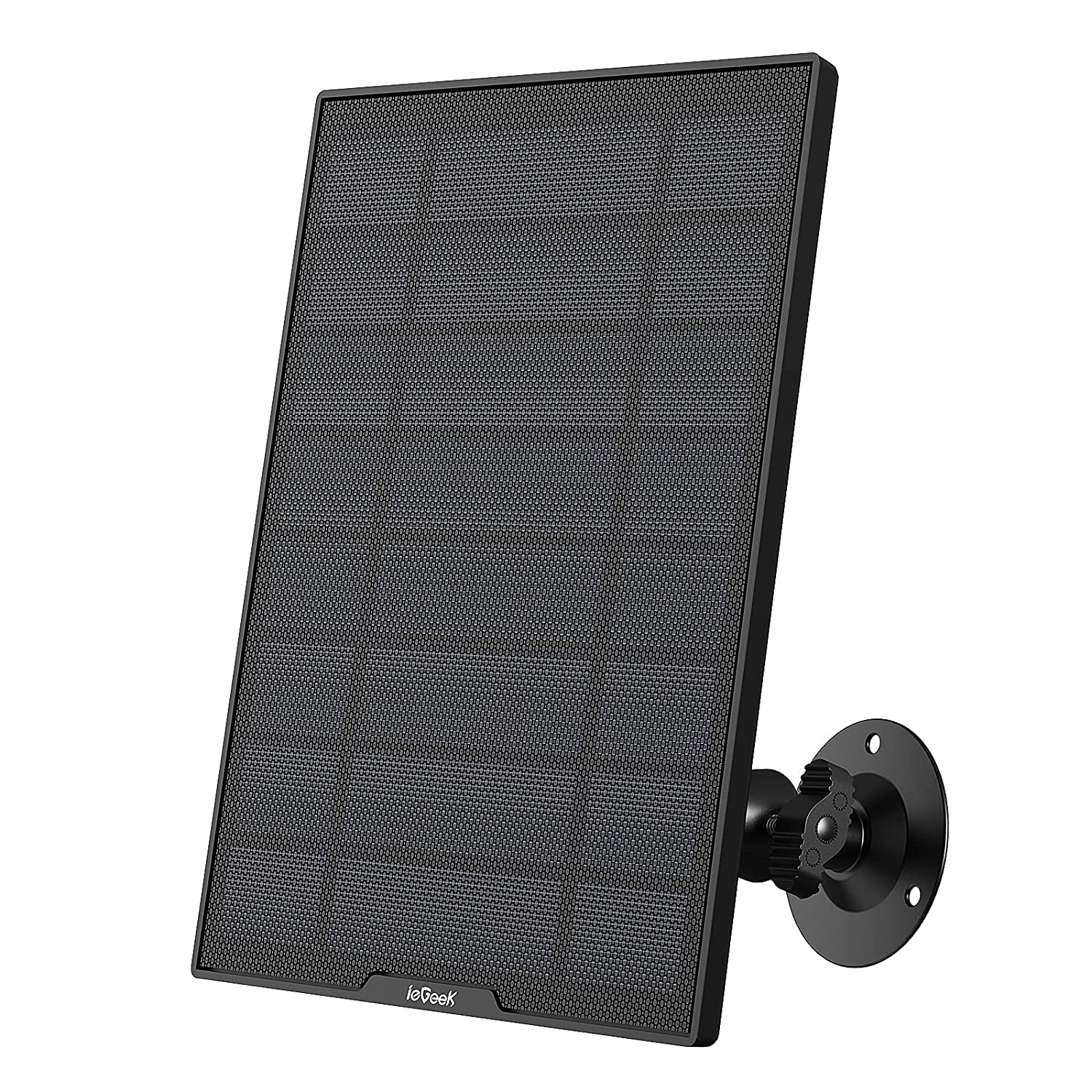 Iegeek Solar Panel For Wireless Outdoor Security Camera, Compatible With Dc 5V Rechargeable Battery Powered Surveillance Cam,5V 1A 3W Type C Port, 9.5Ft Cable, Adjustable Mounting Bracket(No Camera)