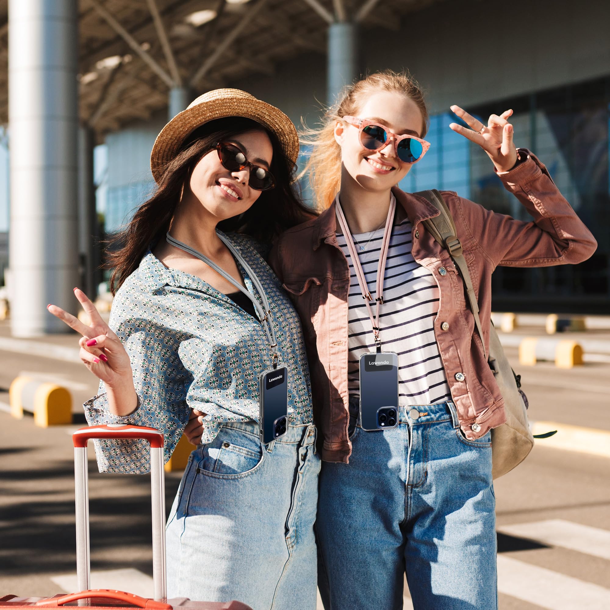 Lawonda 2 Pads Phone Lanyard Adjustable Crossbody Cell Phone Strap Universal Phone Wrist Lanyard 2Pcs Phone Patch Tether Tab