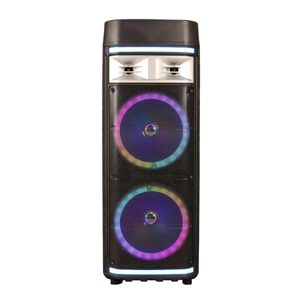 Iq Sound Iq 6612Djbt 2 X12 Inch Portable Dj Speaker, Twd, 600 Watts, Led Light Show, Usb/Micro Sd & Aux Inputs, Fm Radio, Mic In