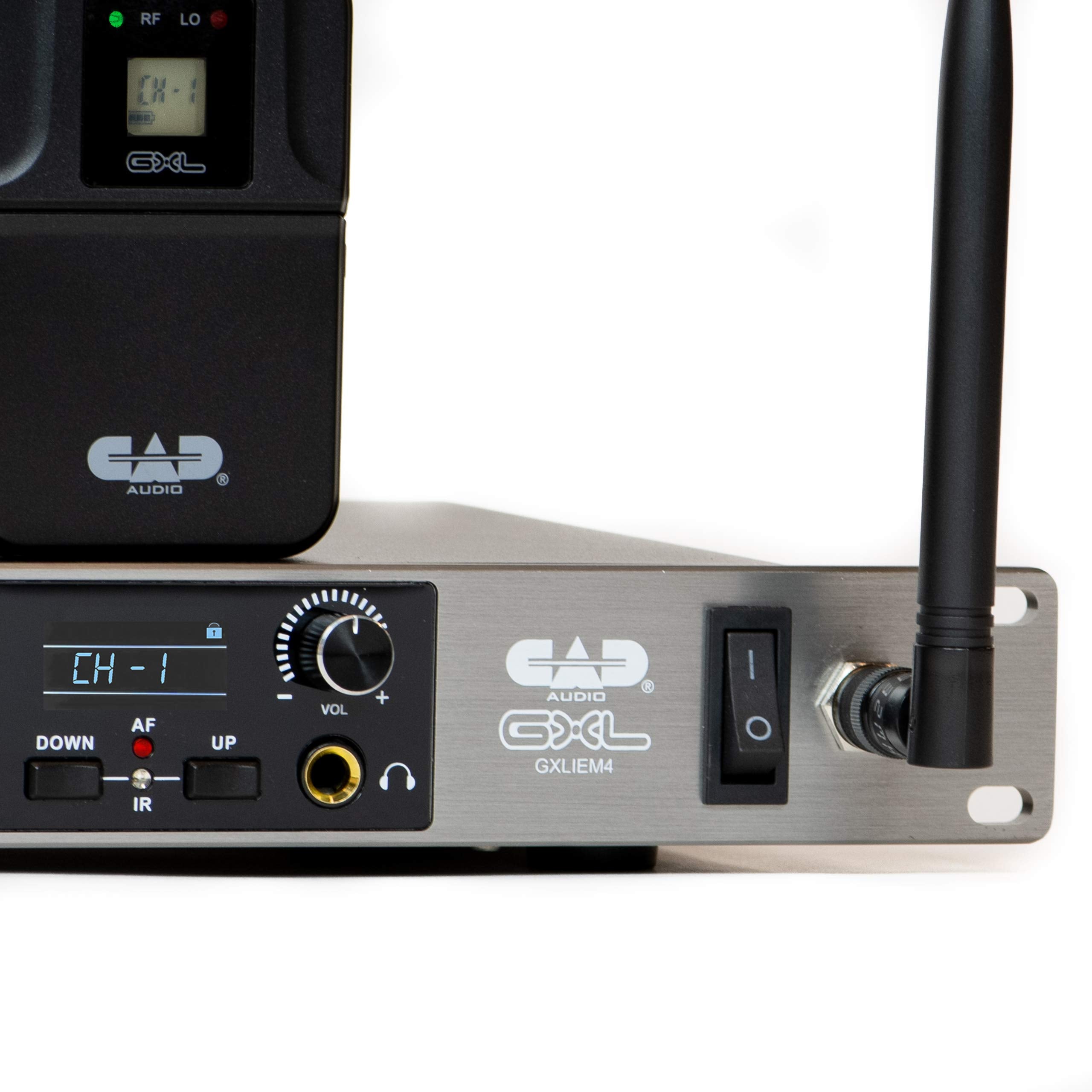 Cad Audio Gxliem4 Frequency Agile Wireless In Ear Monitor System -Four Discrete Mixes - Includes 4 Meb1 Earbuds, 4 Bodypack Rece