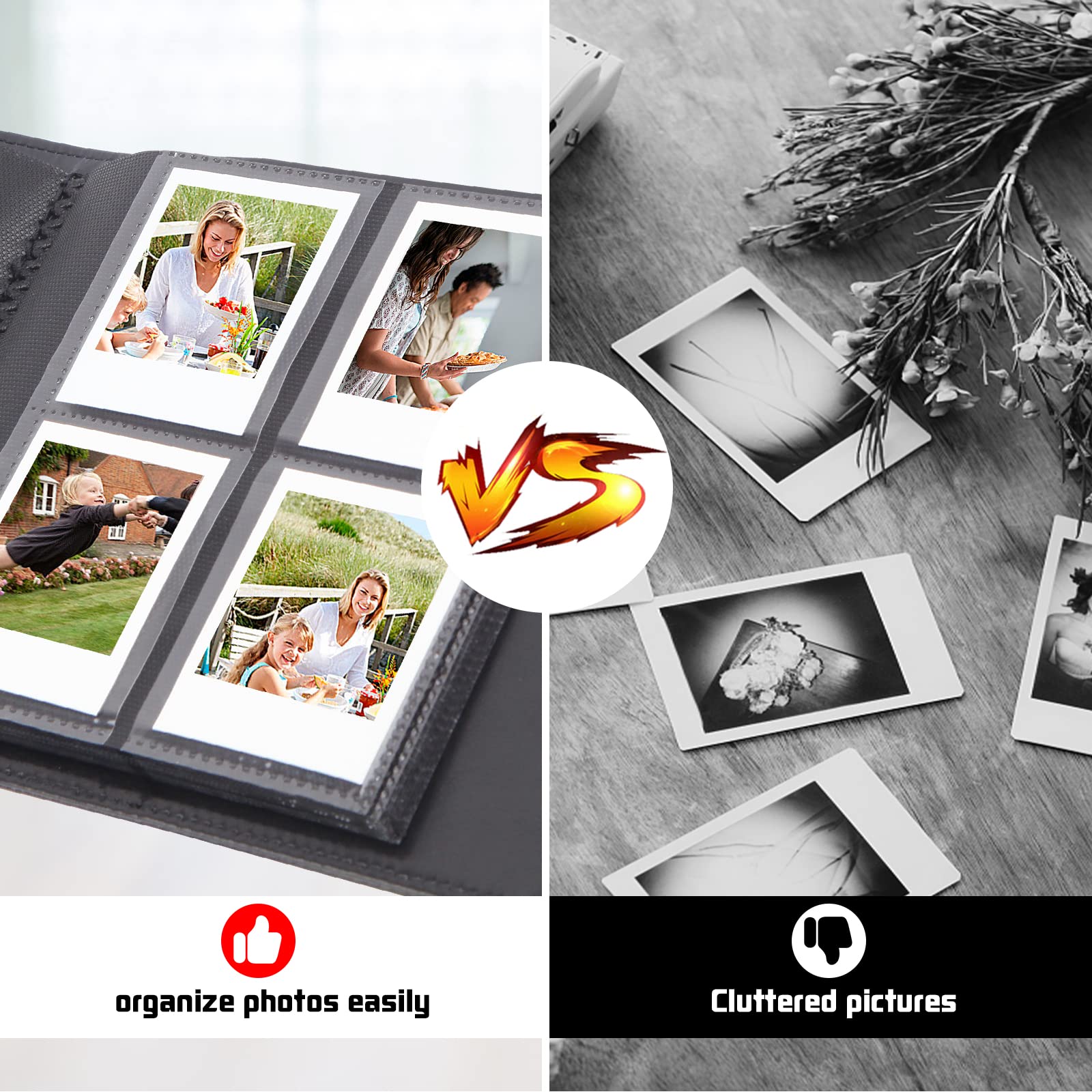 256 Photos Album For Polaroid Go Everything Box Camera And Instant Film,Polaroid Go Photo Album Book (Black)