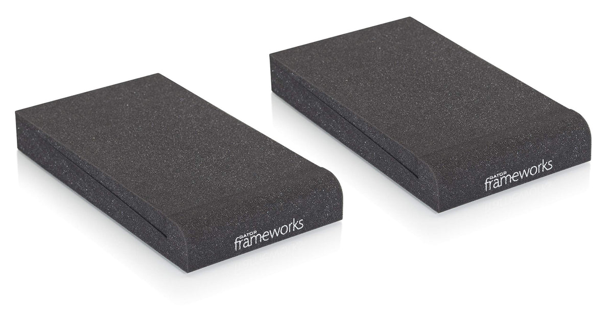 Gator Frameworks Acoustic Foam Isolation Pads For Small Studio Monitors, Fits Most Speaker Stands, Desktops And Bookshelfs; 2-Pa