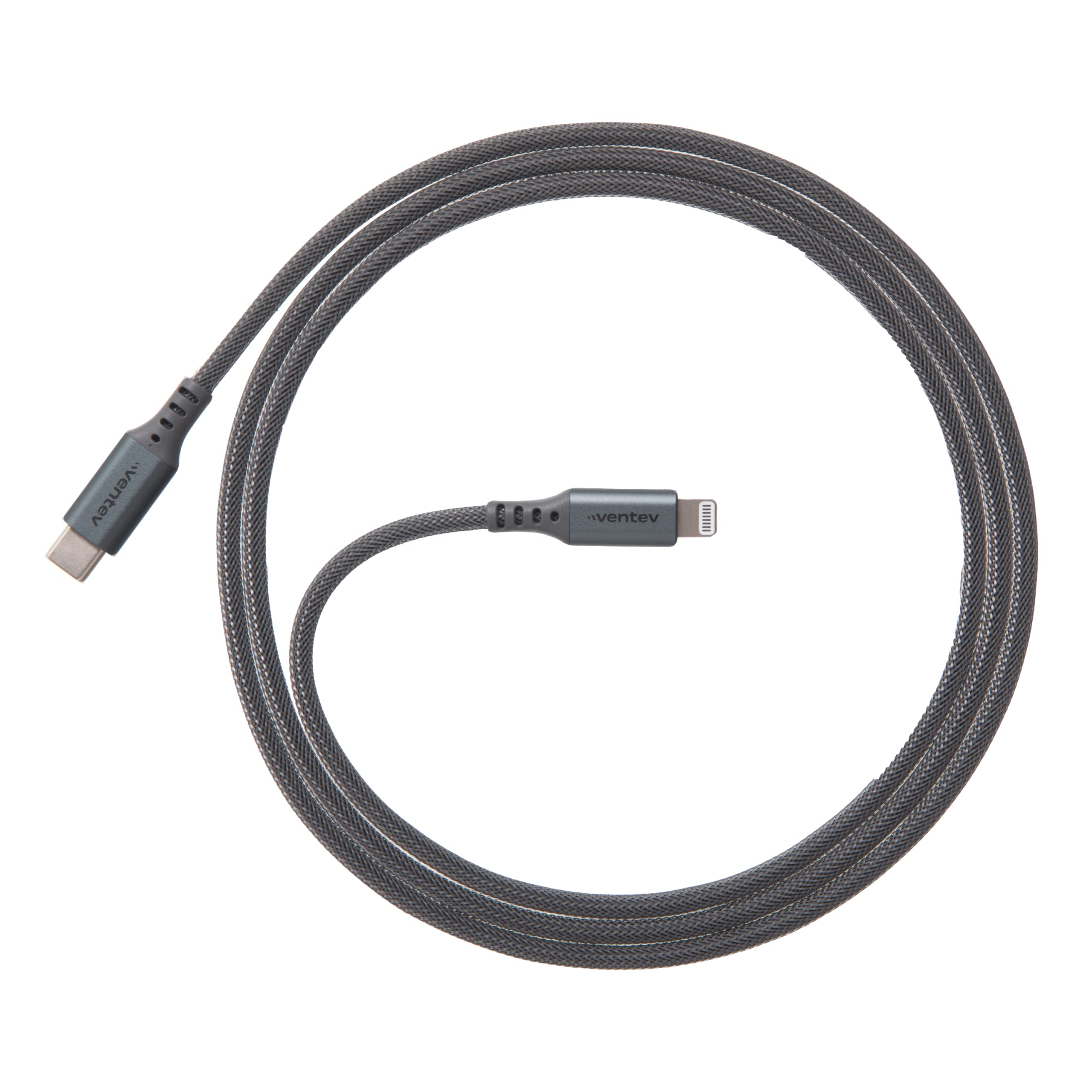 Ventev  ChargeSync Alloy USB C to Apple Lightning Cable 4ft | Fast Charging & HighSpeed Data Transfer | Durable Construction |