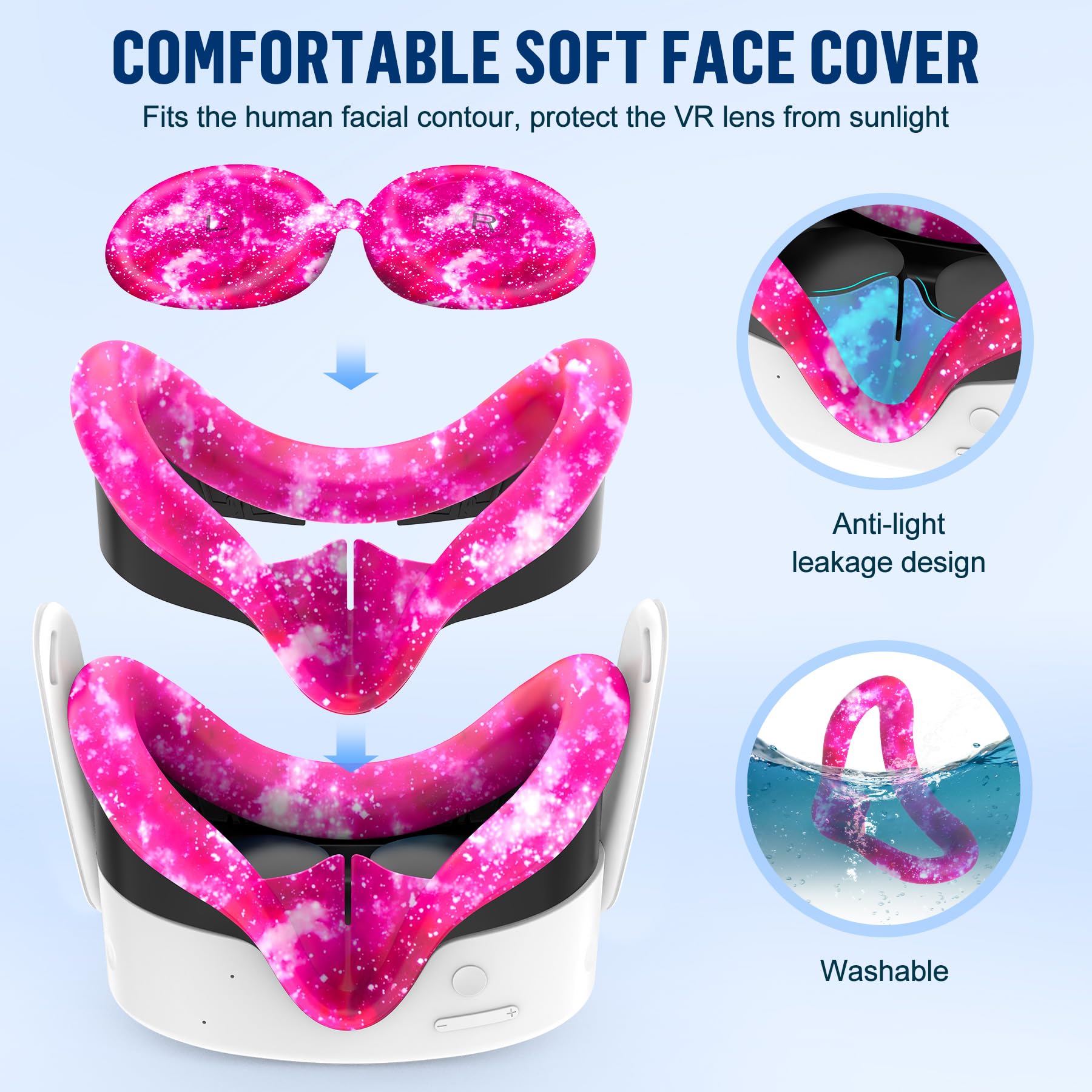 Silicone Cover Set Compatible With Meta/Oculus Quest 3S Accessories - Thumbnail 4