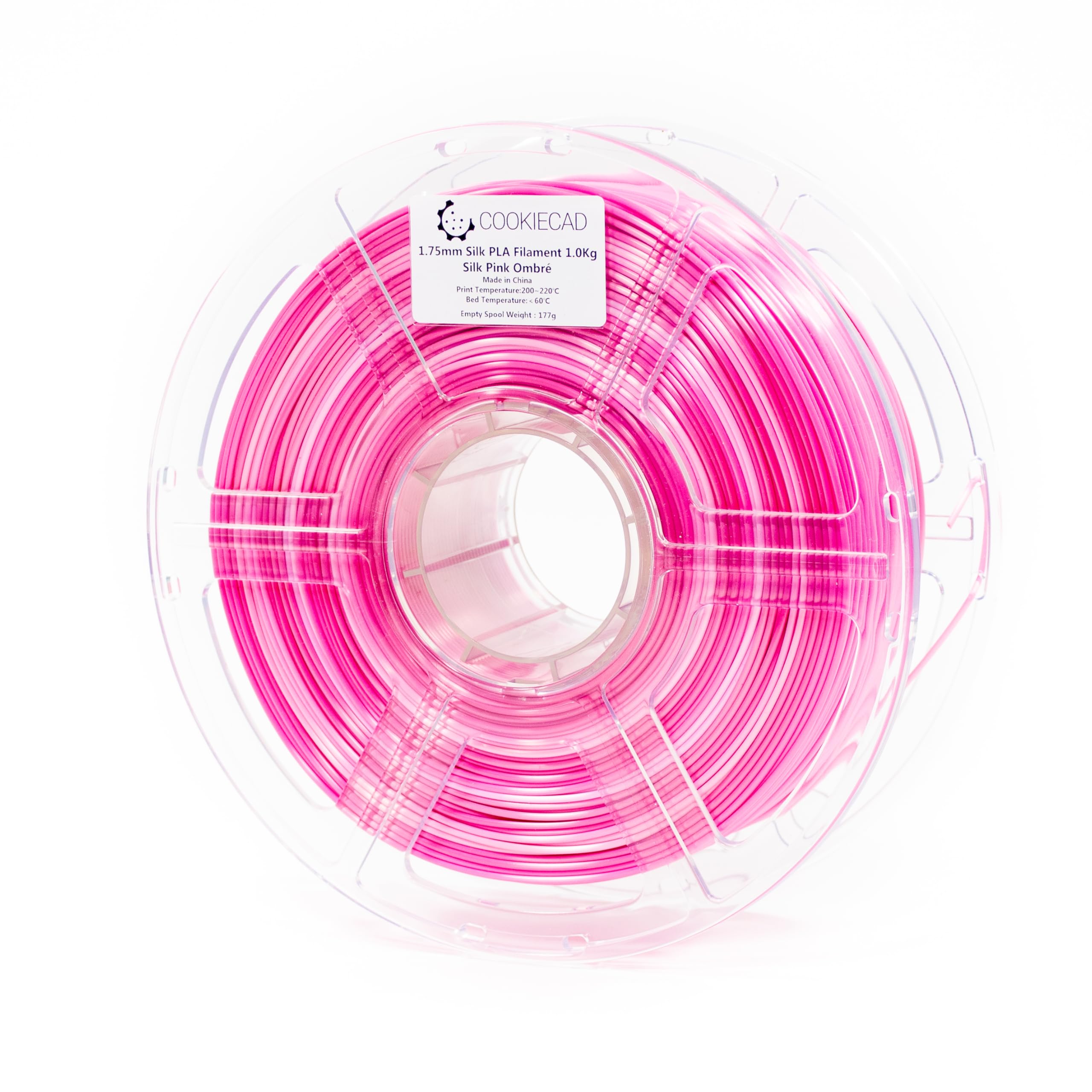 Cookiecad Silk Pla Filament 1.75Mm 1Kg Rainbow Multicolor 3D Printer Filament   Pink Ombre Silk Pla