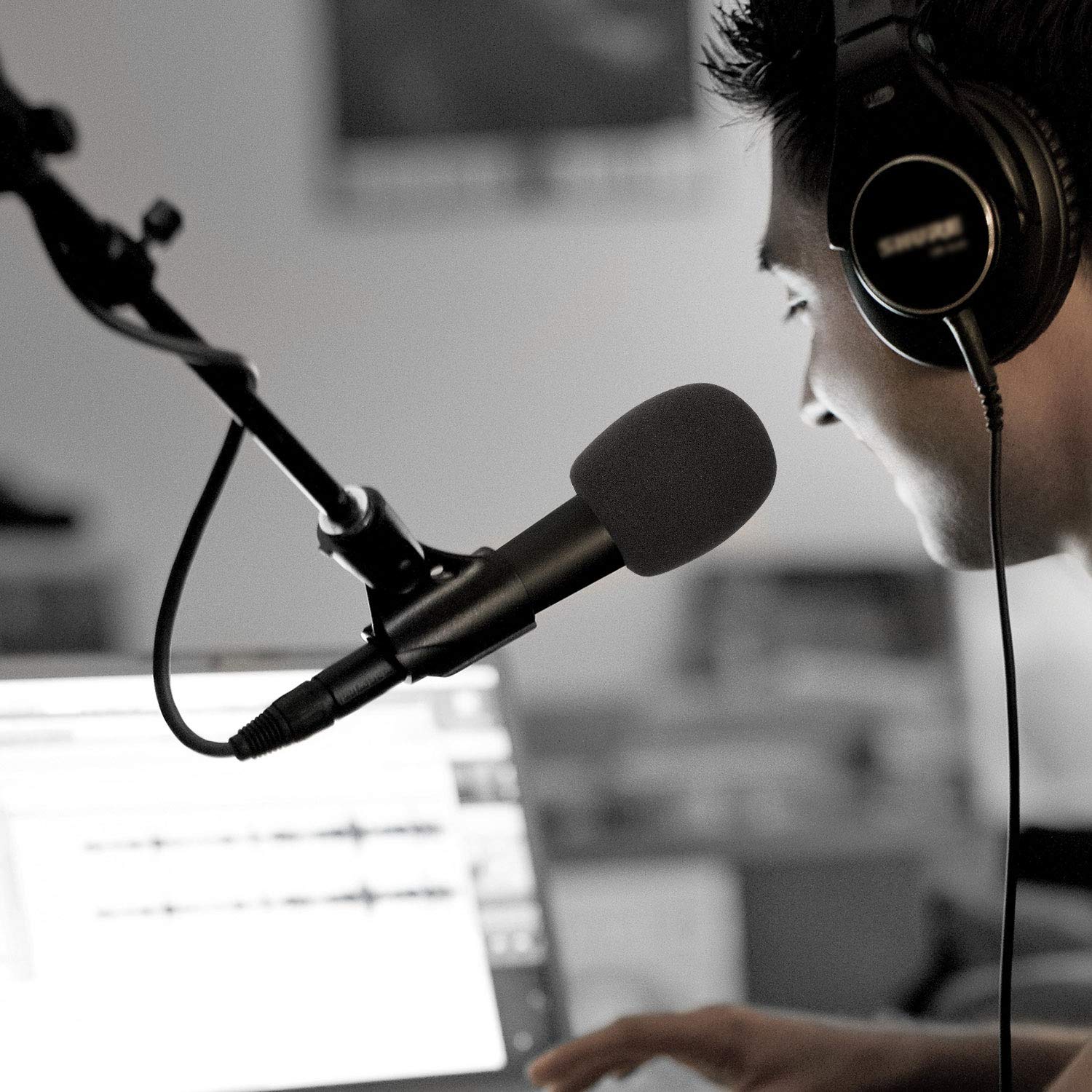 Microphone Cover   Foam Mic Covers Windscreen Suitable For Most Standard Handheld Microphone 6 Pcs