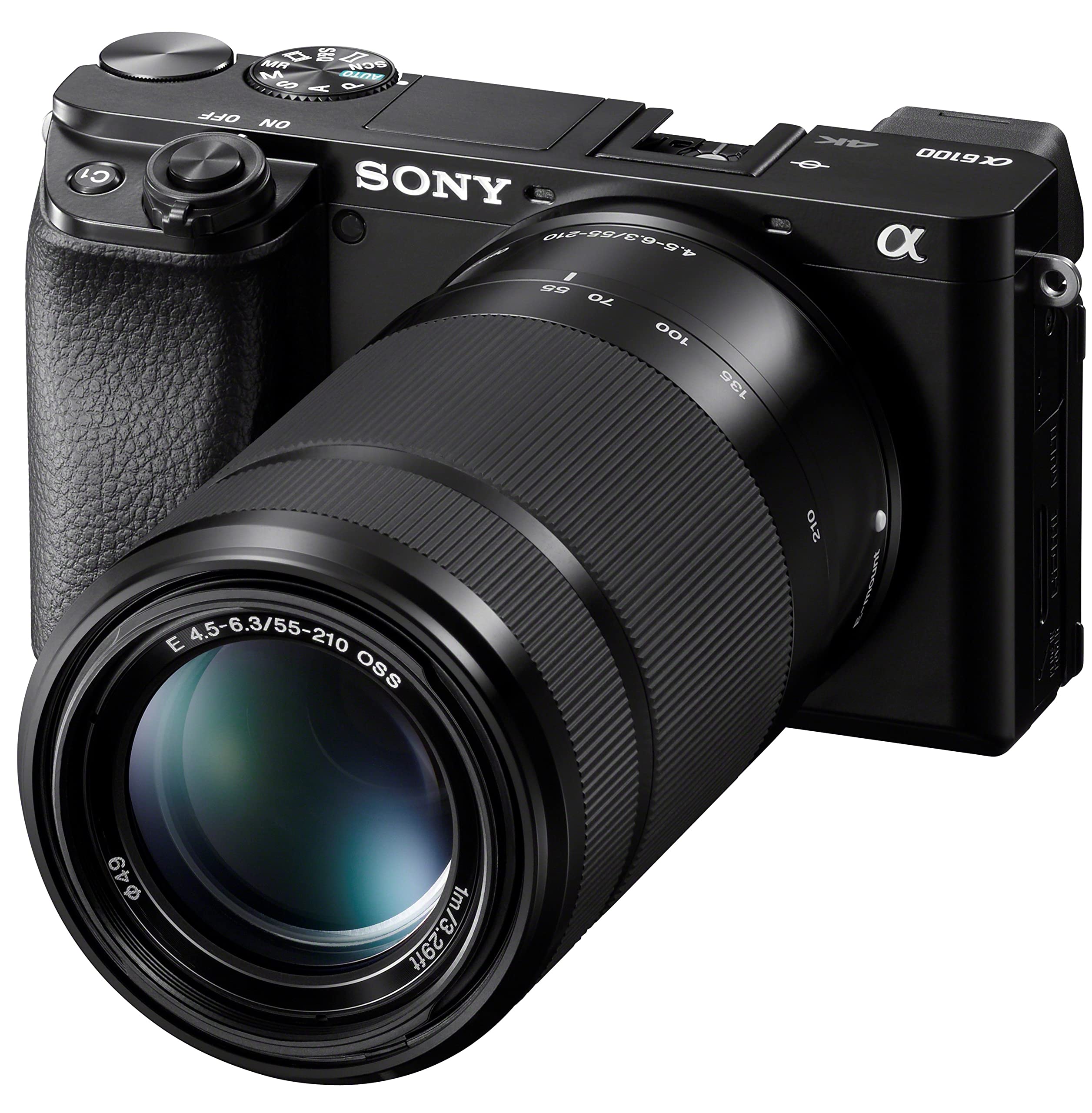 Sony Alpha A6100 Mirrorless Camera with 16 50mm and 55 210mm Zoom Lenses, ILCE6100Y/B, Black