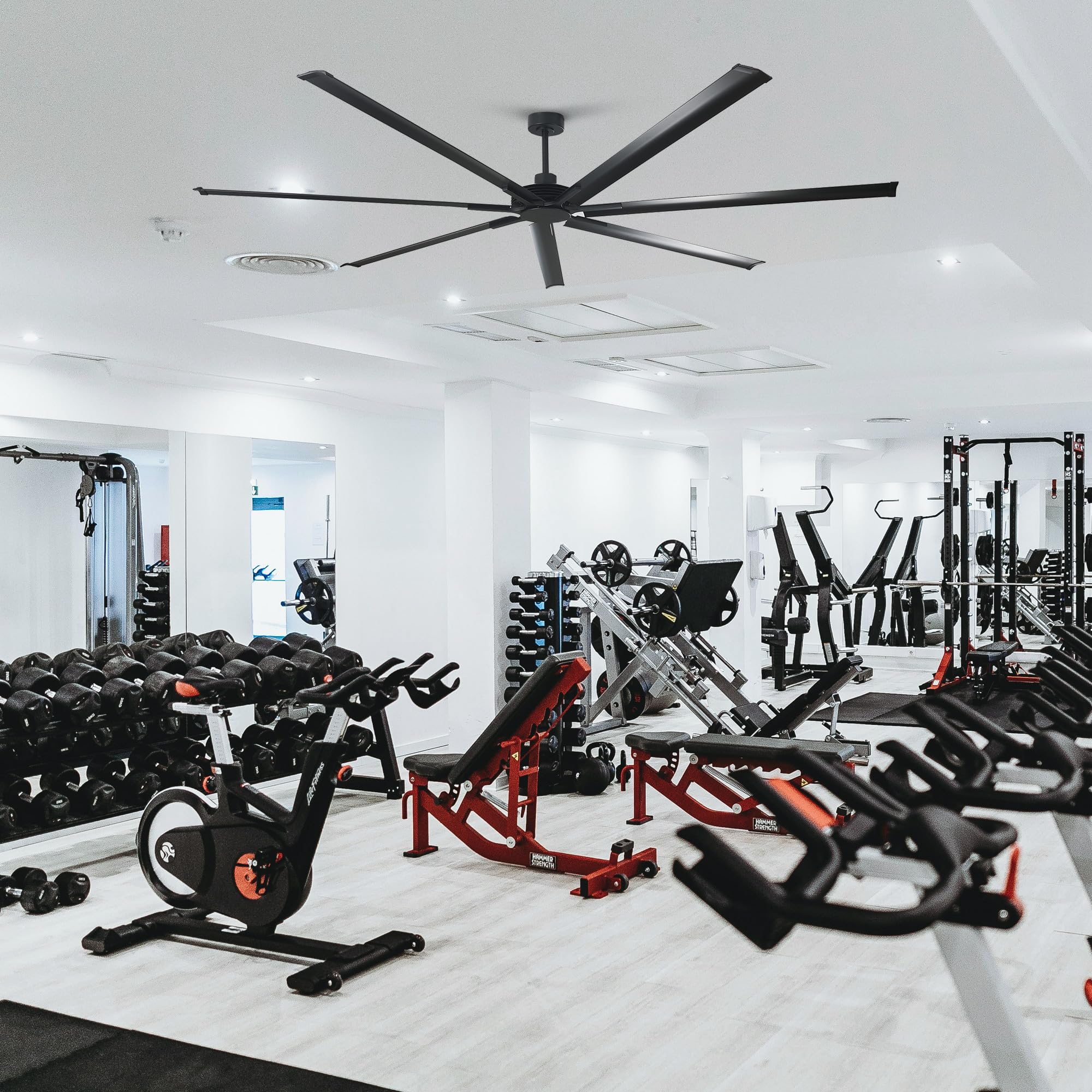 84 Inch Ceiling Fans Without Lights, Black Large Ceiling Fan No Light For Bedroom Living Room Shop Garage Patios Indoor Outdoor,