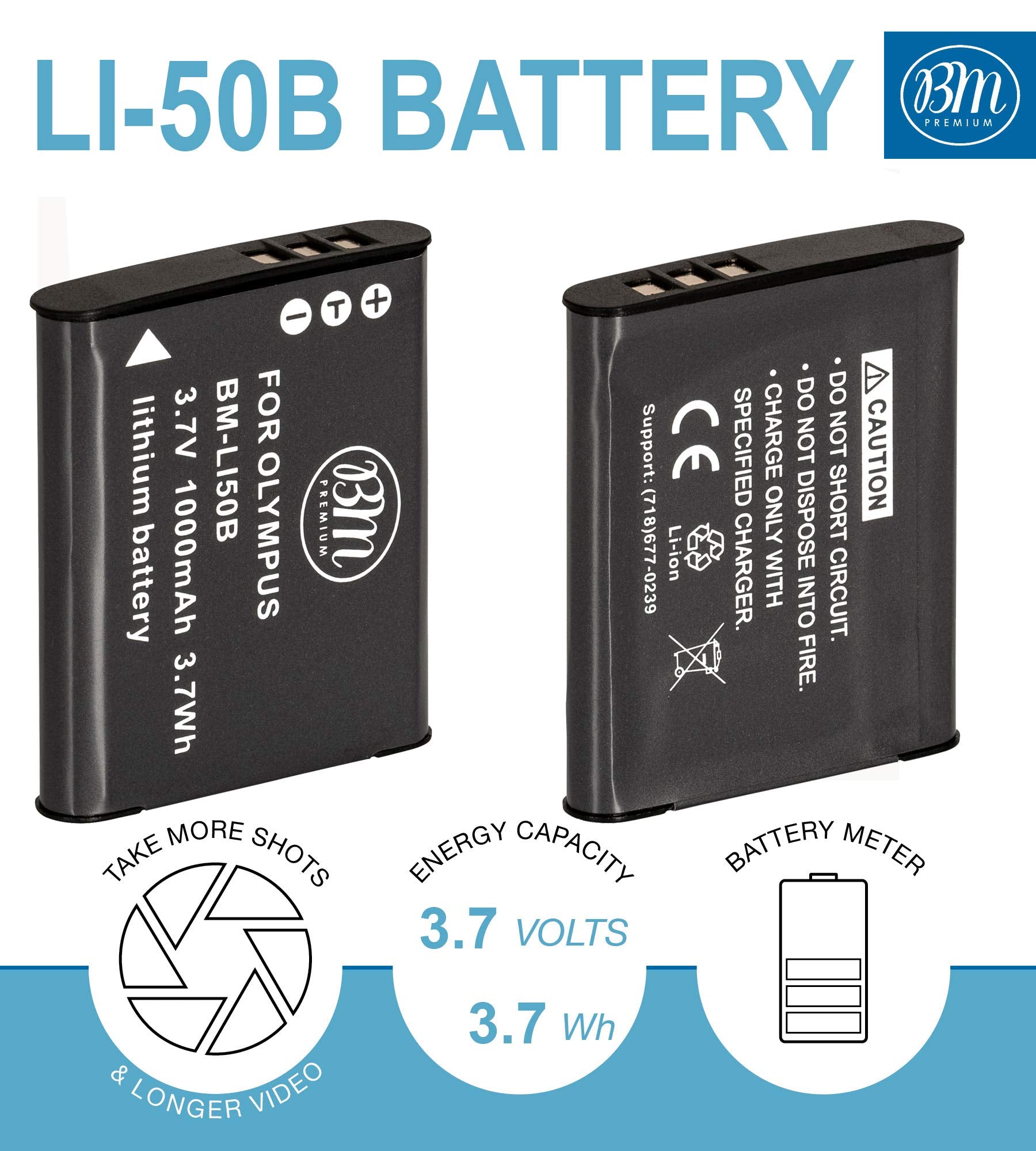 BM 2 LI 50B Batteries and Battery Charger for Olympus Stylus SH 25MR SZ 12 SZ 15 SZ 16 SZ 20 SZ 30MR SZ31MR TG 610 TG 630 TG 810 TG 820 TG 830 TG 850 TG 850 TG 860 TG 870 VG 190 XZ 1 XZ 16 Cameras