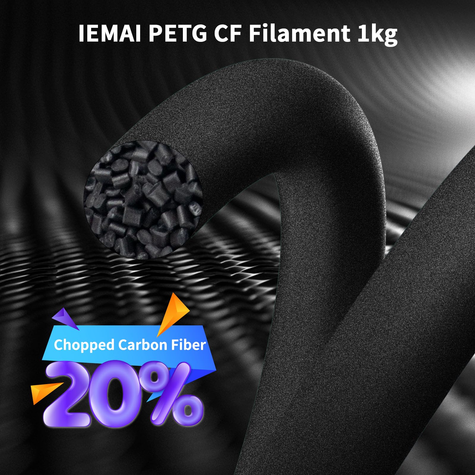 3D Printer Filament Carbon Fiber Petg Filament, Iemai Petg Filament 1.75Mm, Petg Filament Filled 20% Carbon Fiber, 3D Printing F