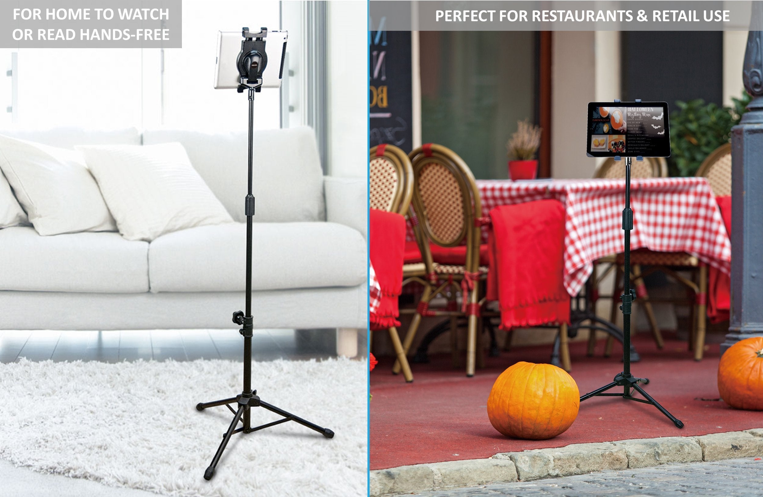 Aidata Us 5009B Viewstand Universal Tablet Tripod Base, Height Adjustable Pole From 70   146Cm (27.6'' To 57.5''), Strong Spring
