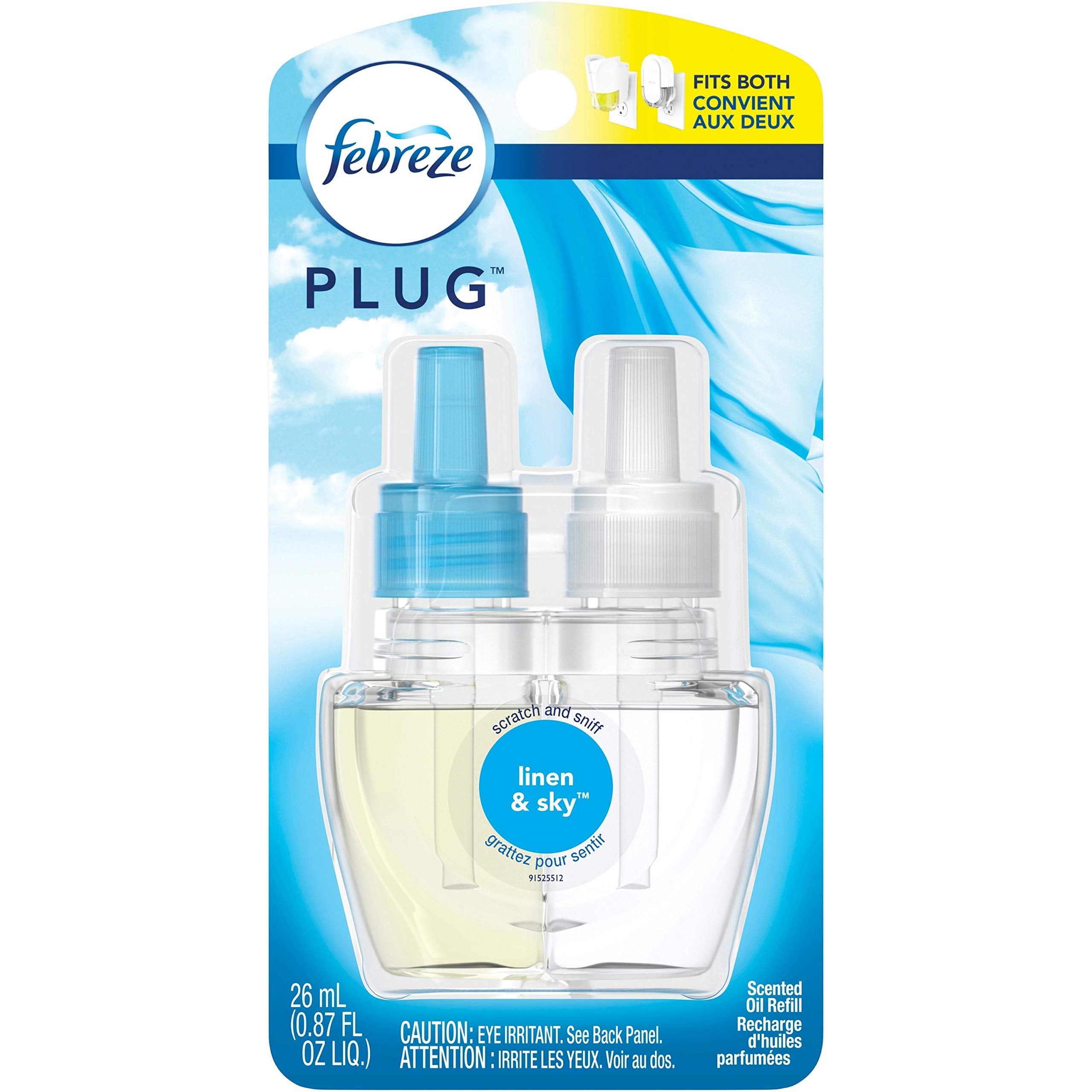 Febreze Plug Air Freshener Refills, Linen And Sky, 0.87 Oz