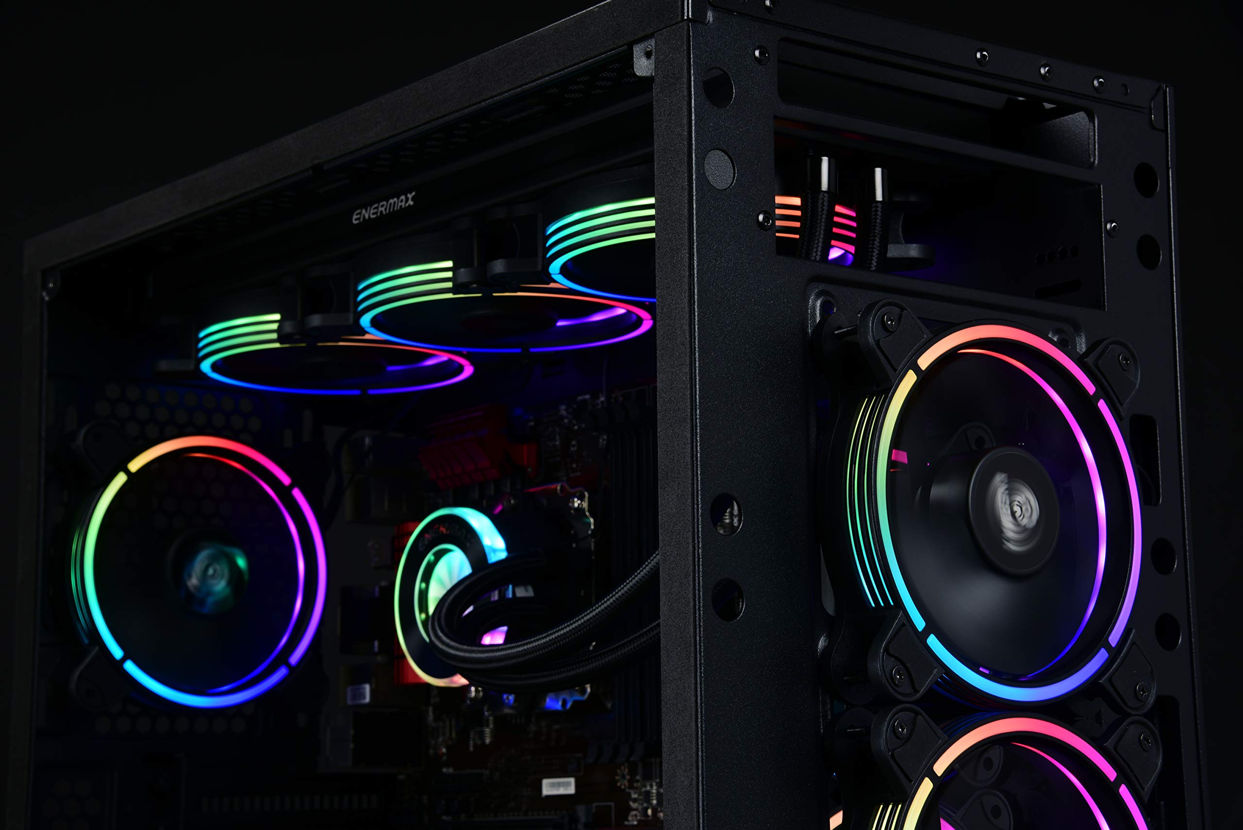 Enermax T.B. Rgb Ad Edition 3 Pack Of 120Mm Pwm Case Fan; Unique 4 Ring Addressable Rgb Lighting Sync Via Motherboard/Rgb Contro