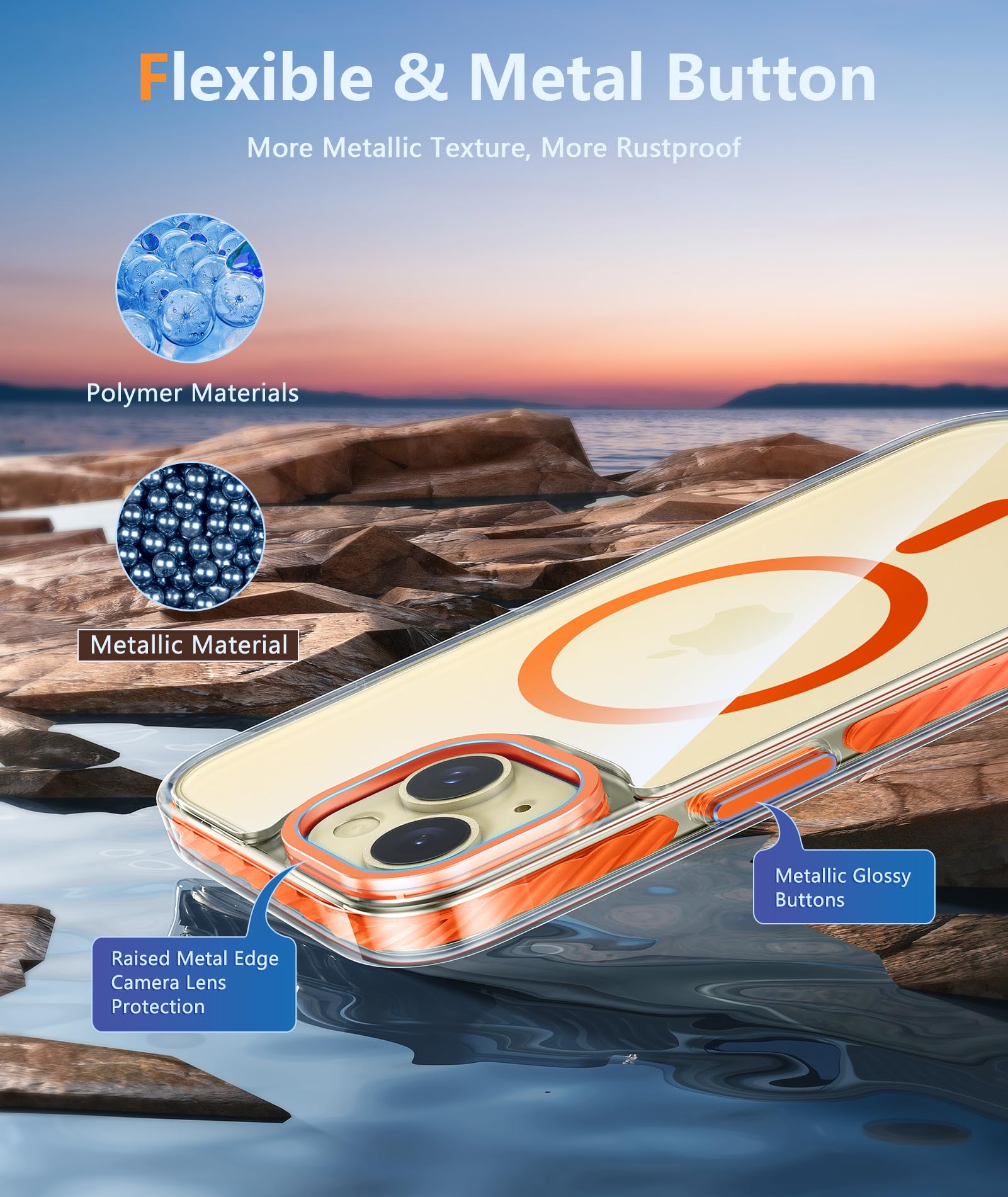 Fntcase For Iphone 15 Magnet Case: Magnetic Shockproof Clear Slim Protective Cell Phone Cover | Rugged Drop Protector With Built