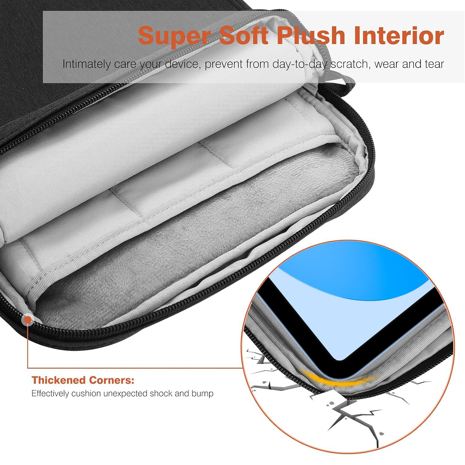 Dadanism 9-11 Inch Tablet Sleeve Bag Carrying Case With Shoulder Strap For Ipad (A16) 11, Ipad 10Th Gen 10.9 Air 5/4, I-Pad Air/