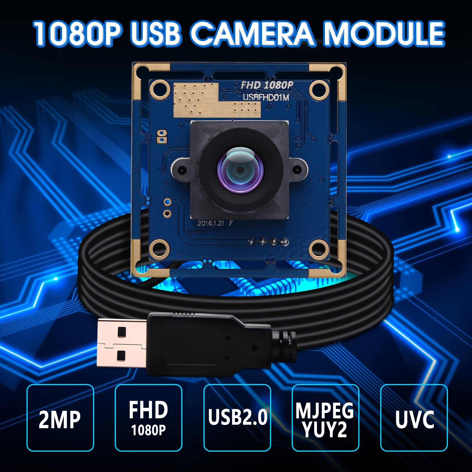1080P Usb Camera Module Wide Angle High Speed 2.1Mm Lens Pc Camera For Computer Mini Uvc Usb2.0 Lightburn Camera Ov2710 Usb Secu