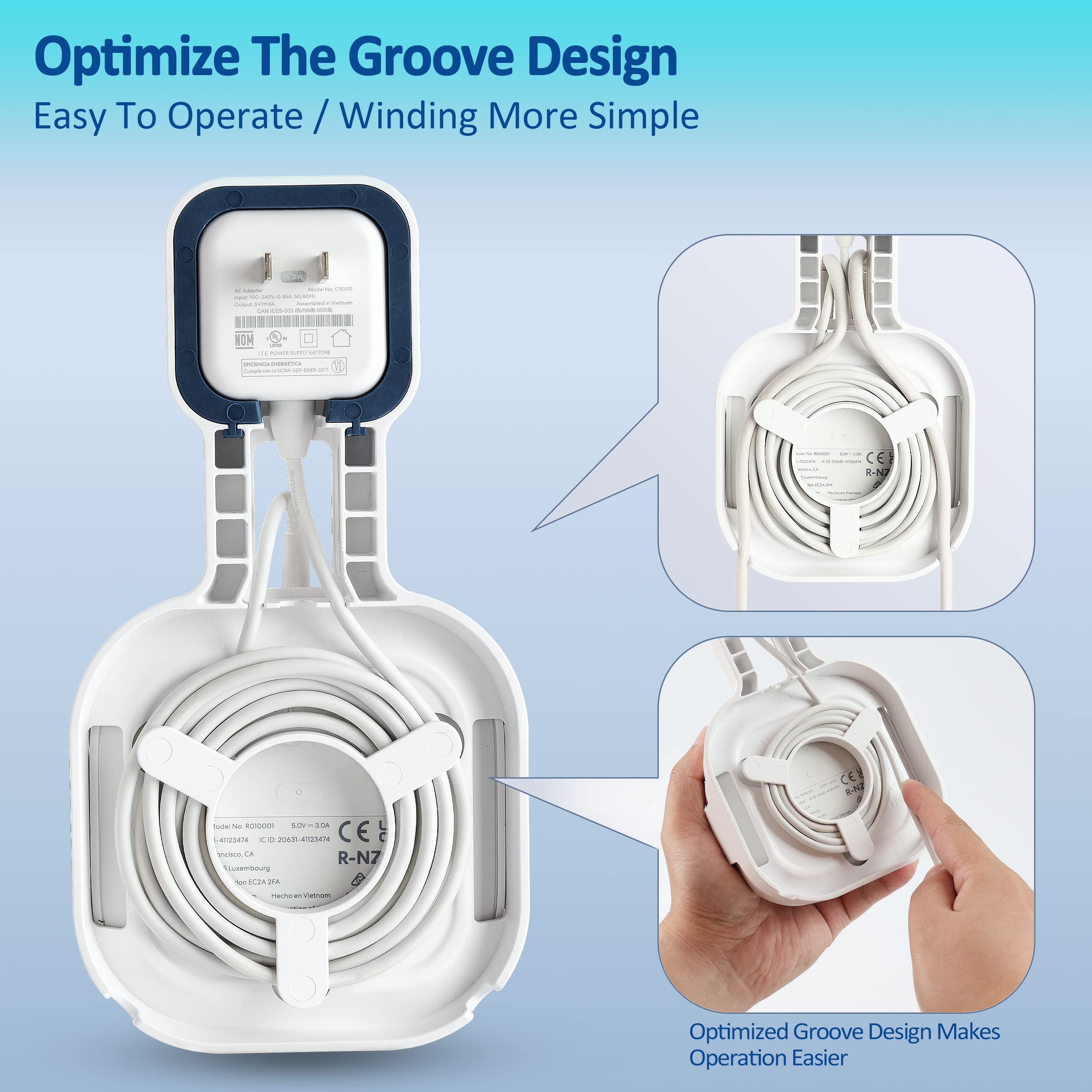 Petimeti Wall Mount For Eero 6+ Mesh Wifi System, Space Saving Wall Mount Bracket For Eero 6+ Router With Cord Management And Ea