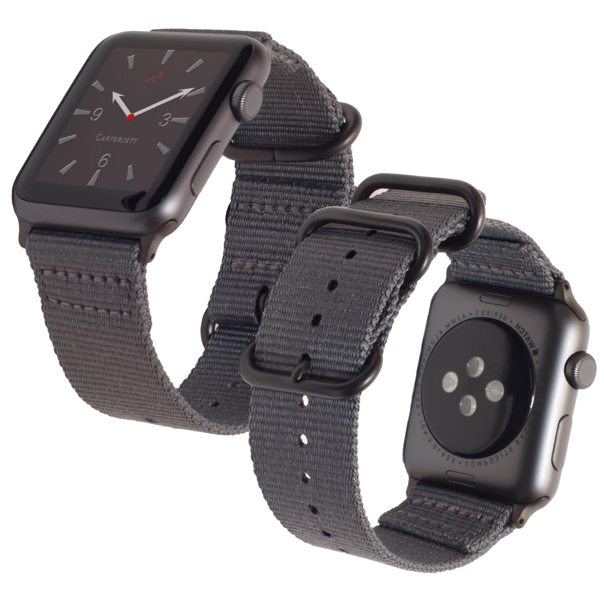 Carterjett Compatible With Apple Watch Band 45Mm 44Mm 42Mm Xxl Nylon Iwatch Band Replacement Strap Extra Large Xl Long Grey Spor