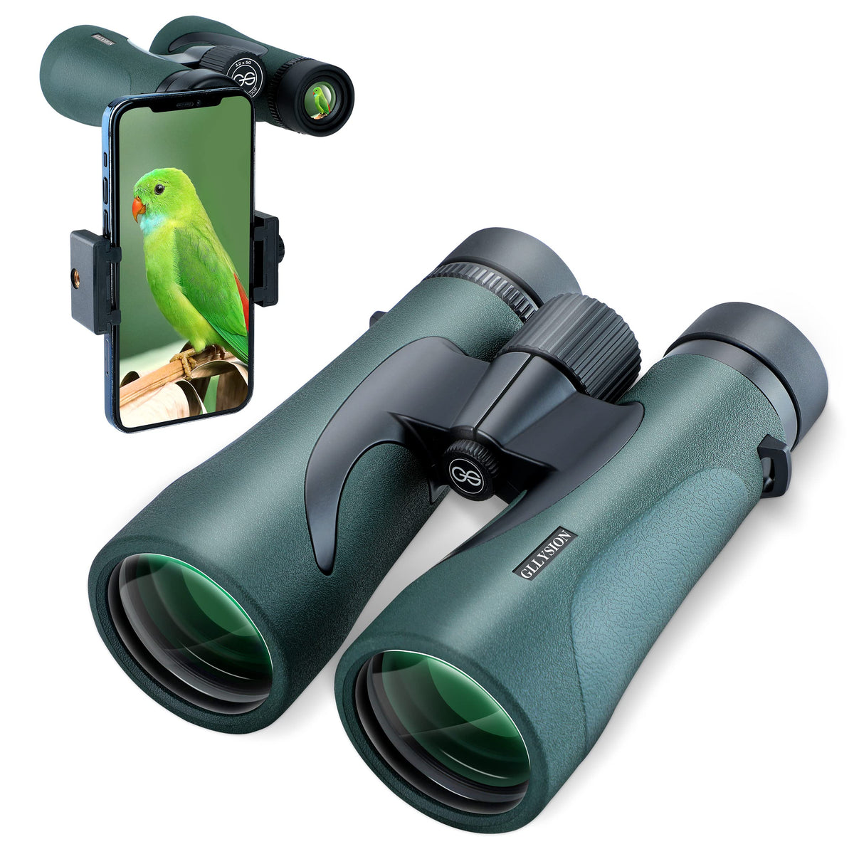 12X50 Professional Hd Binoculars For Adults With Phone Adapter, High Power Binoculars With Bak4 Prisms, Super Bright Lightweight