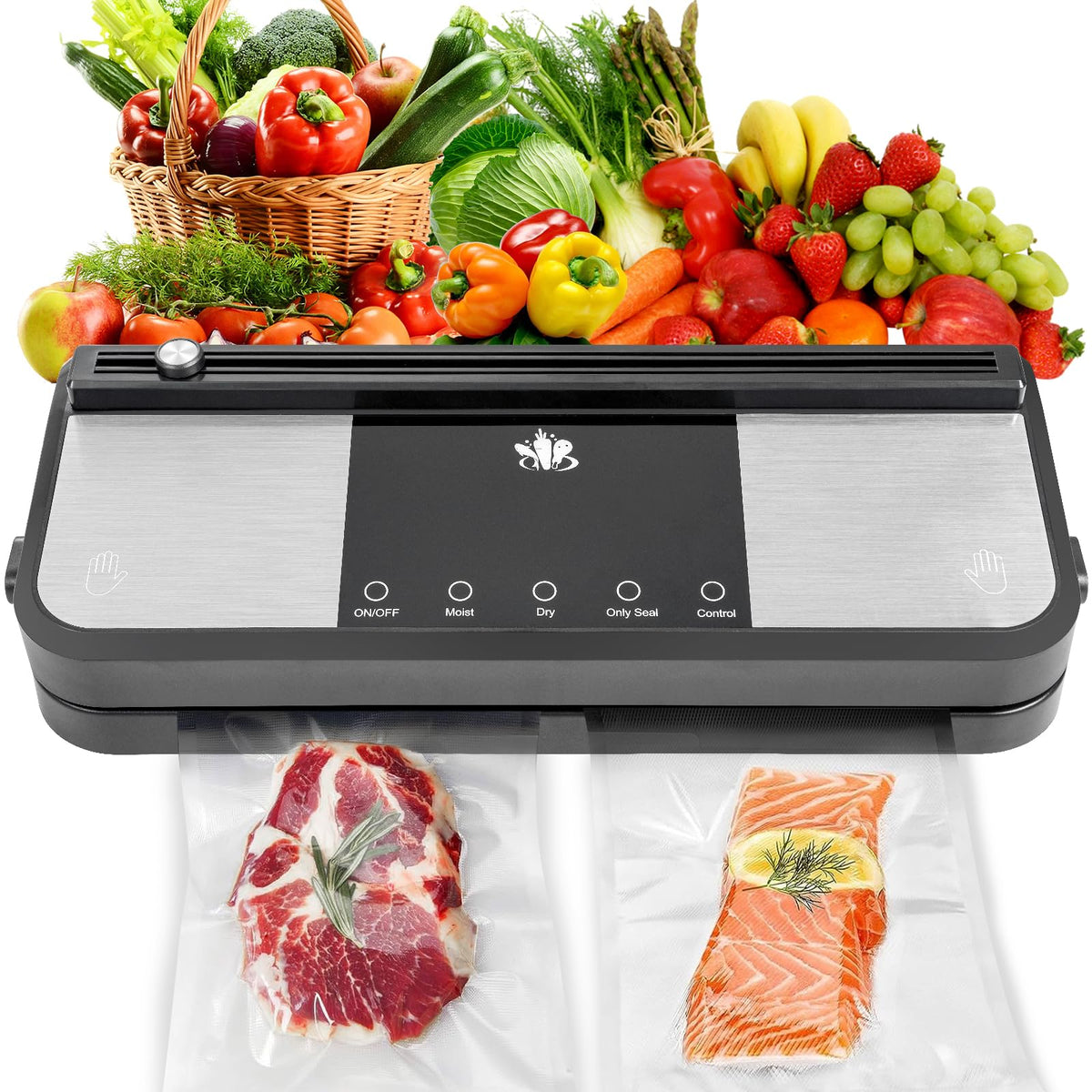 Cordless Vacuum Sealer, Rechargeable Vacuum Sealer Machine, Build In Cutter And Bag Storage, With External Air Hose For Mason Ja