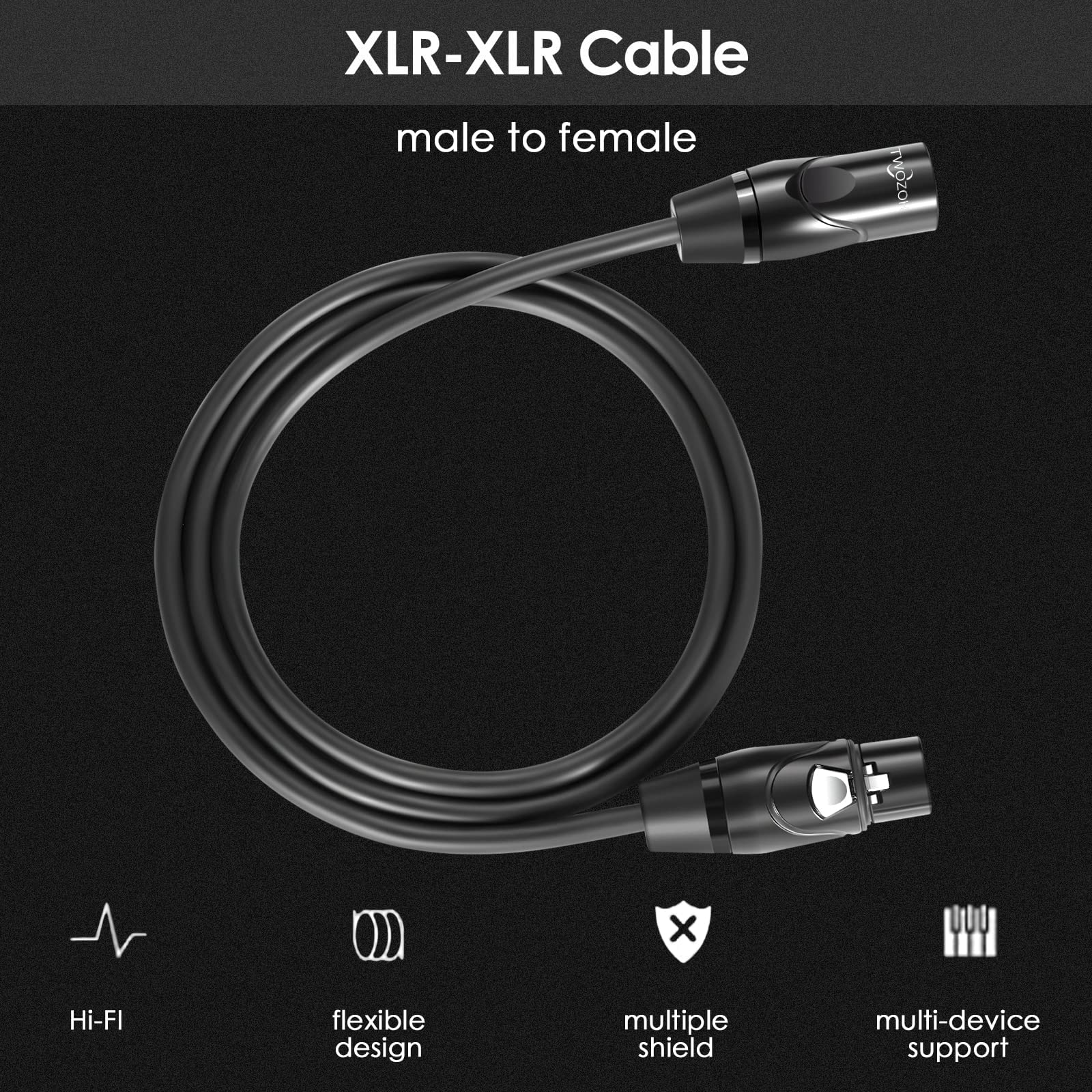 Twozoh Xlr Cables 1Ft, Xlr Male To Female Balanced 3 Pin Xlr Microphone Cable(Profesional/Hifi)