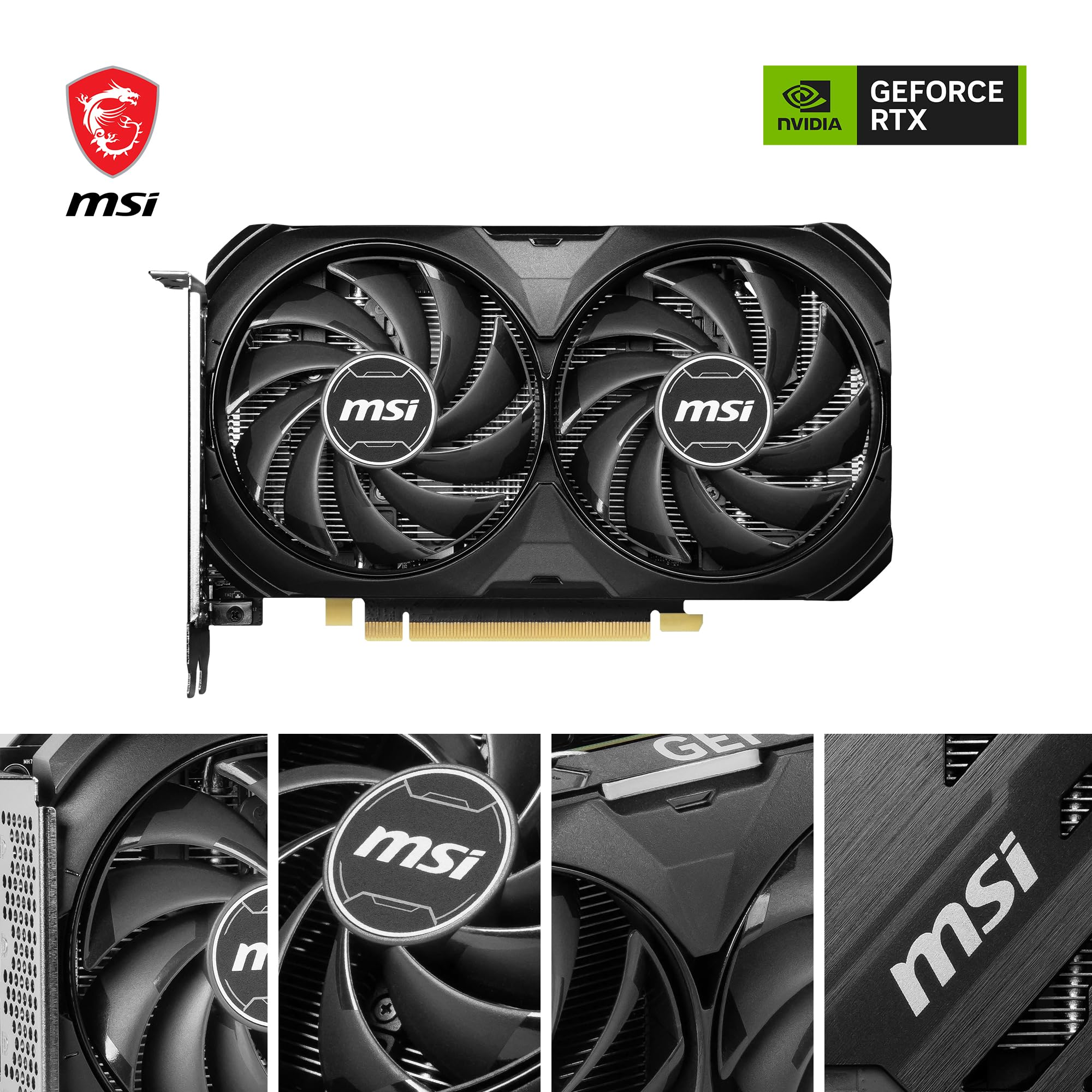 Msi Geforce Rtx 4060 Ti Ventus 2X Black 8G Oc Graphics Card -Nvidia Rtx 4060 Ti, 8Gb Gddr6 Memory, 18Gbps, Pcie 4.0, Dlss3