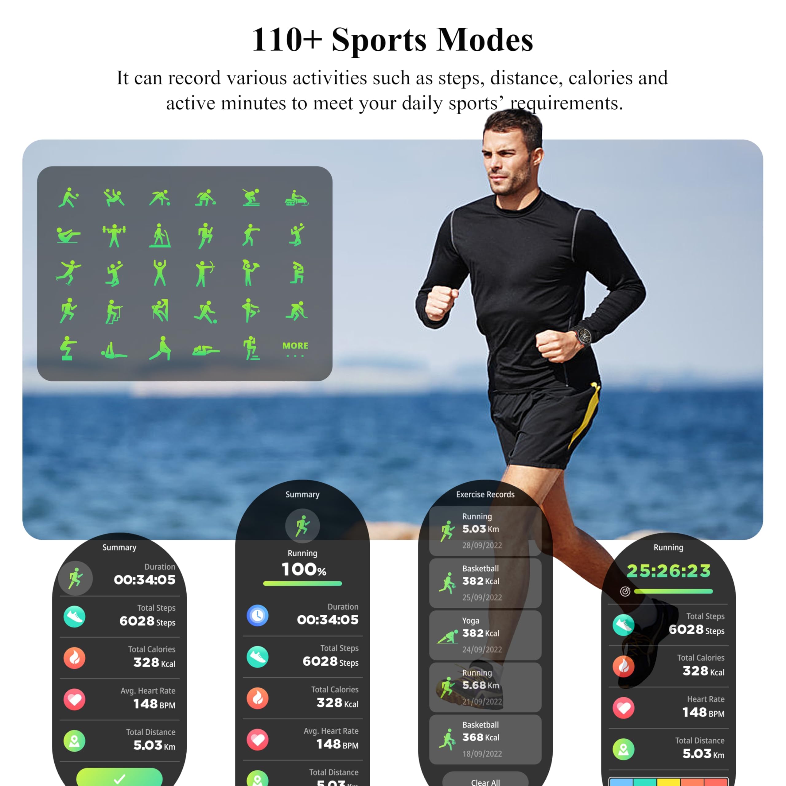 Smart Watch, 1.43 ' 'Amoled 45Mm Military Smartwatch Men Women Answer/Make Call, Digital Fitness Watch, 110+ Sports, Blood Press