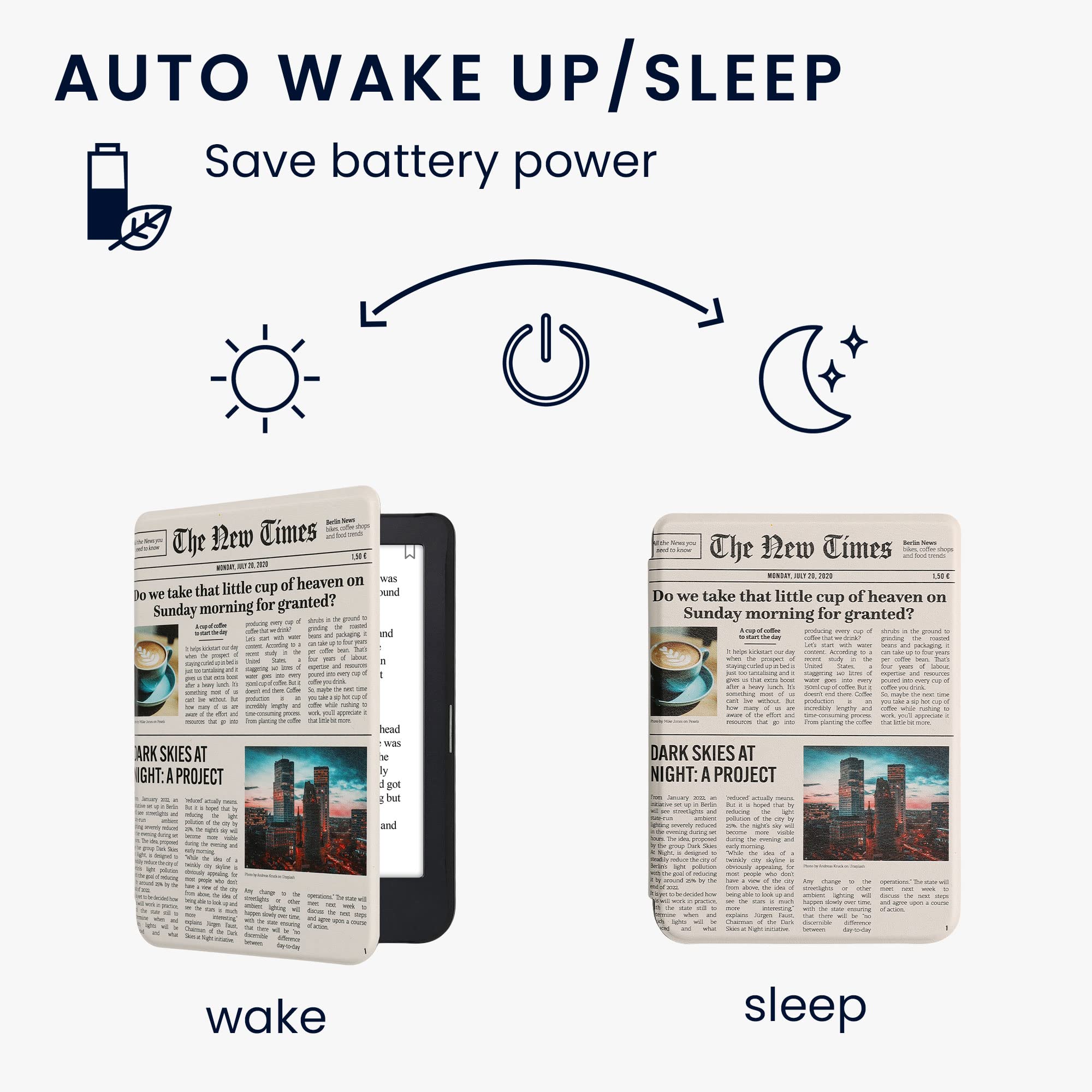 Kwmobile Case Compatible With Kobo Clara 2E / Tolino Shine 4 Case   Ereader Cover   Front Page Multicolor/Black/Sand