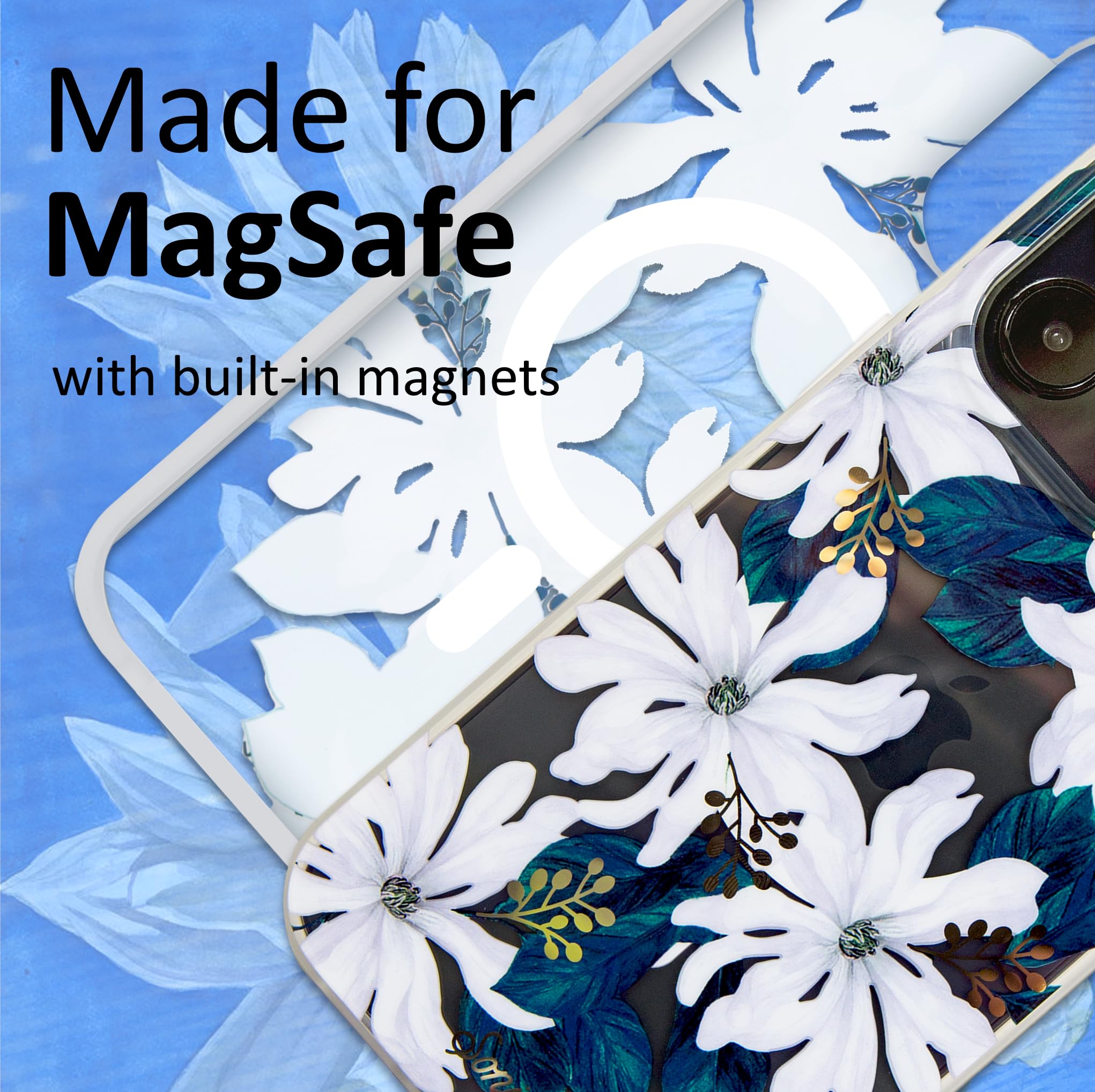 Sonix Case For Iphone 15 Pro Max | Compatible With Magsafe Iphone Case Floral | 10Ft Drop Tested | Delilah Flower