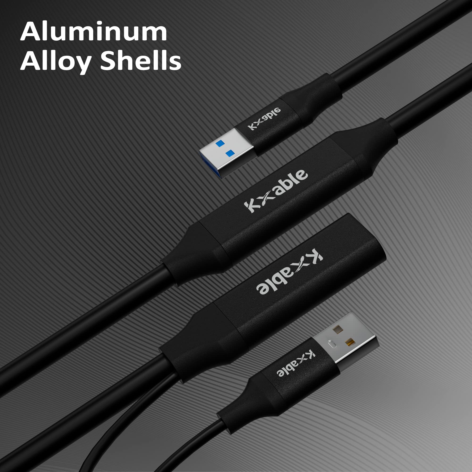 Usb 3.0 Active Extension Cable 50 Feet, Type A Male To Female Extender Cord, Usb Repeater Cable With 2 Signal Boosters & Usb Pow