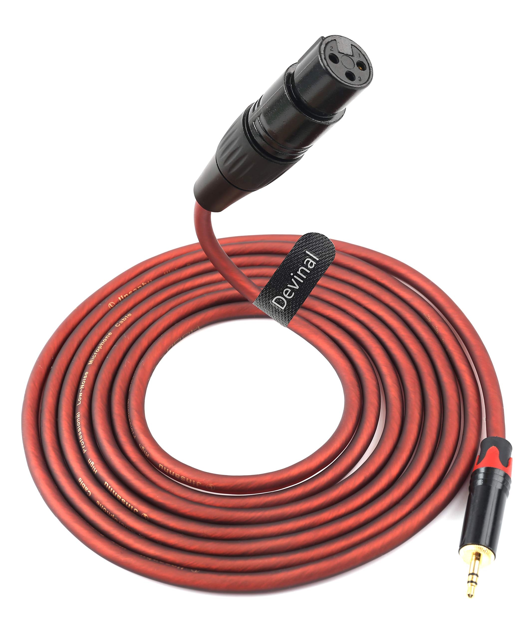 Devinal 3.5mm to XLR Balanced Microphone Cable - 10 Feet, for Computer, Cameras, Speakers
