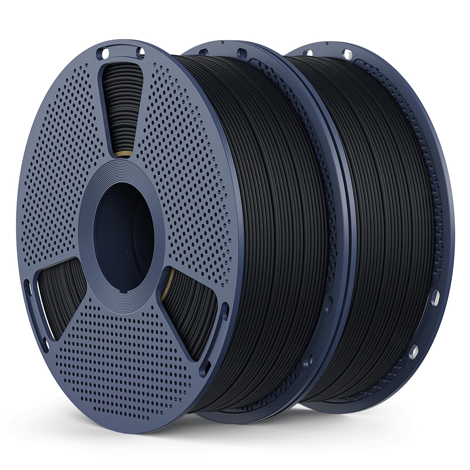 Matte PLA Filament 1.75mm, 2kg(4.4lbs) SUNLU 3D Printer Filament, Matte Surface Texture, No Clogging, Less Brittle, Black+Black