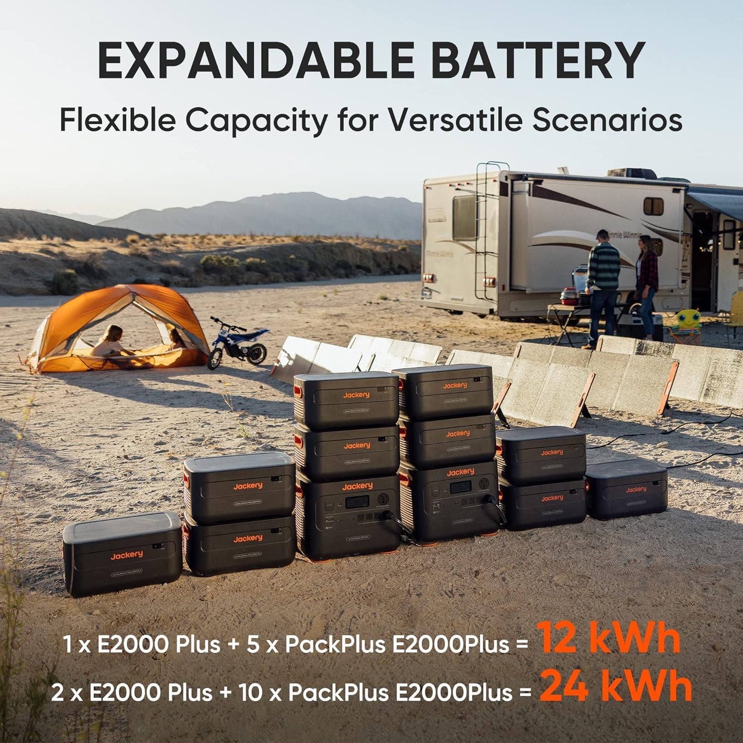 Jackery Portable Power Station Explorer 2000 Plus, Solar Generator With 2042Wh Lifepo4 Battery 3000W Output, Expandable To 24Kwh