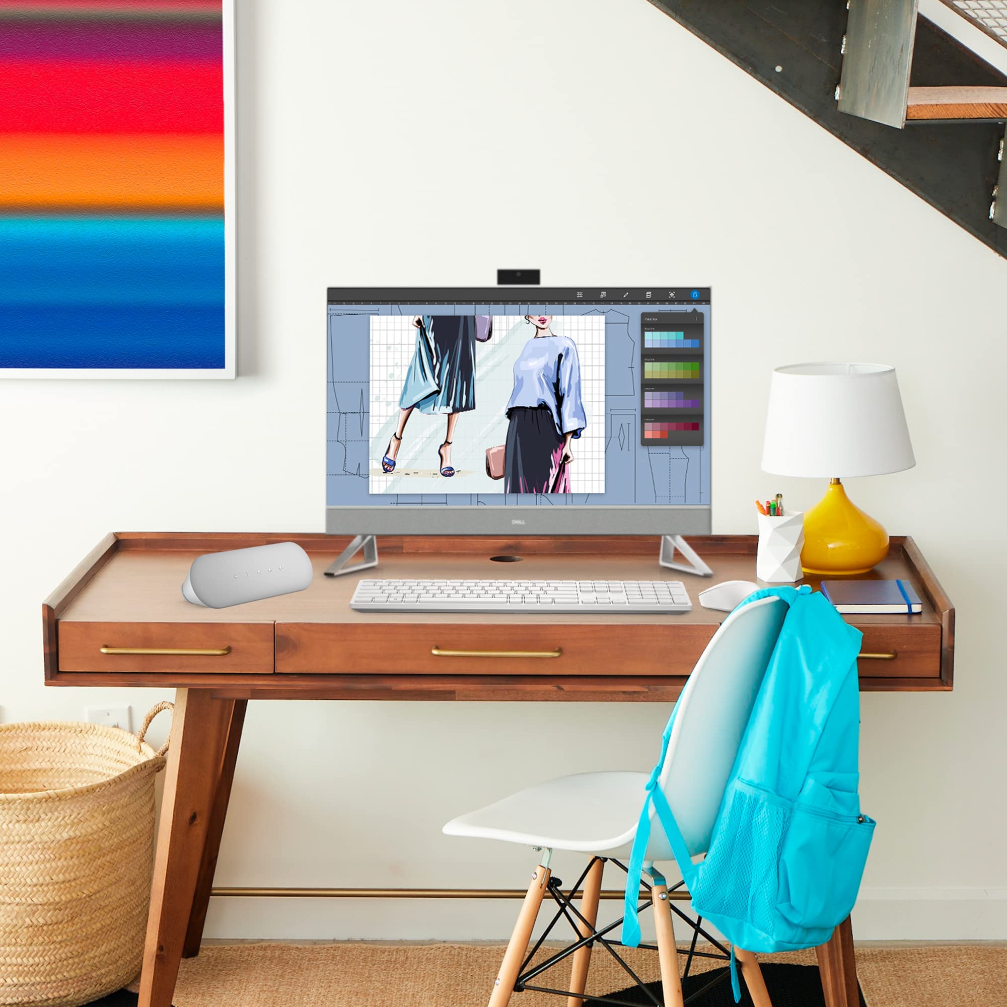 Dell Inspiron 27 7720 All in One   27 inch FHD Display, Intel Core i7 1355U, 16GB DDR4 RAM, NVIDIA GeForce MX550 GDDR6 Graphics, Windows 11 Home, Services Included   White