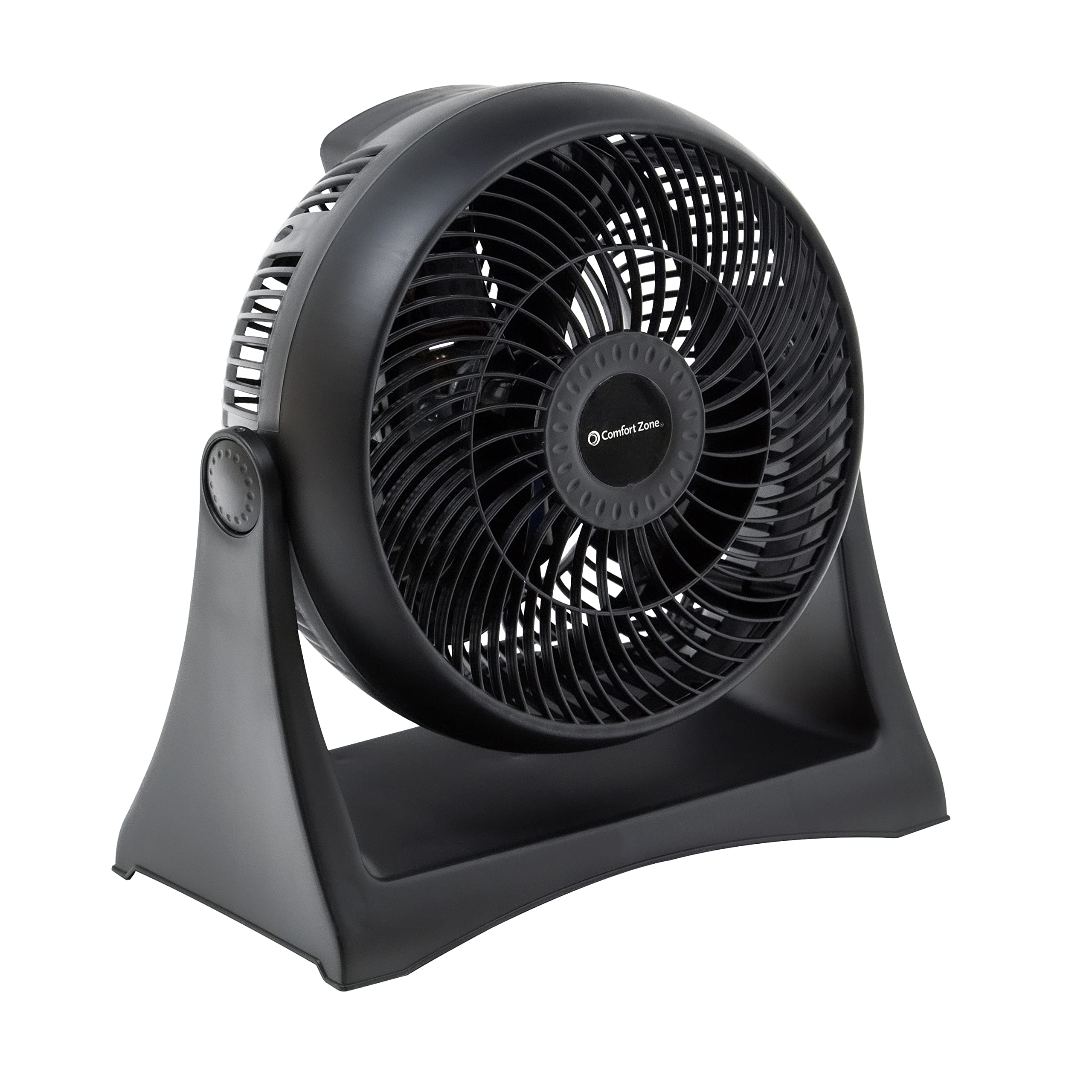 Comfort Zone Table Fan, 8 inch, 3 Speed, Personal Fan, Electric, Wall Mountable, 180 Degree Adjustable Tilt, Tabletop Fan, Desk 
